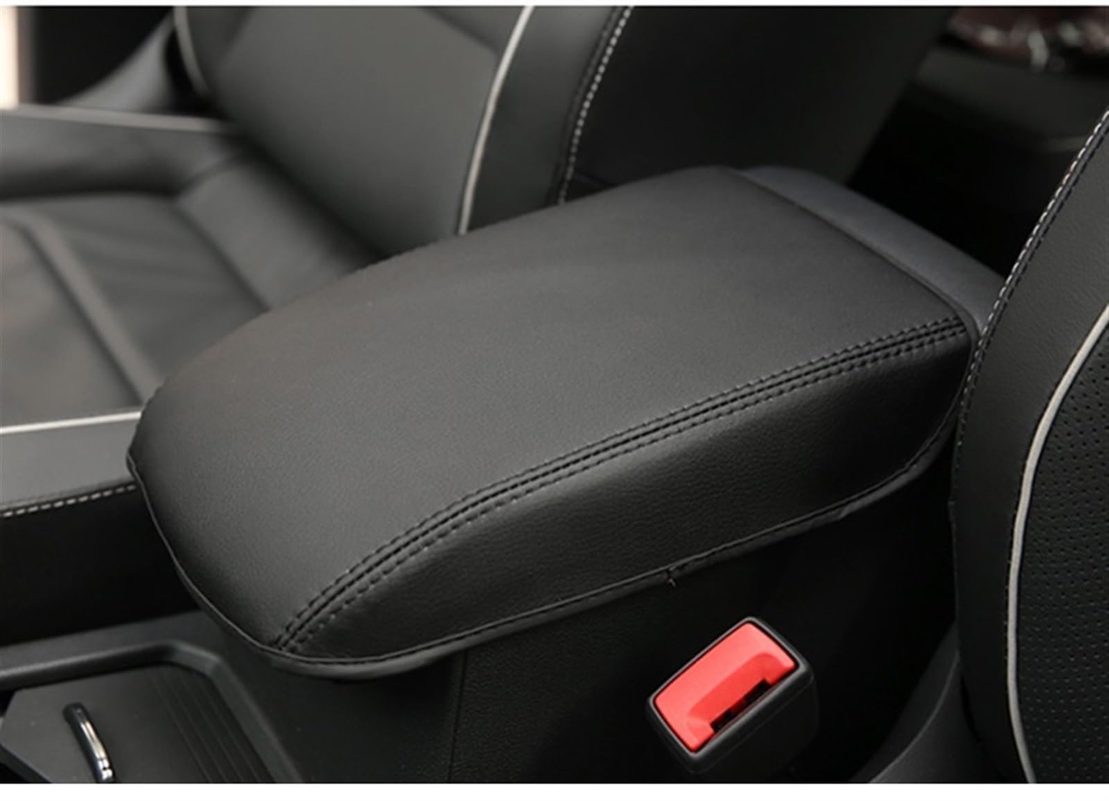 Cuscino per bracciolo auto Per VW per Tiguan Mk2 2016-2022 Auto Bracciolo Console Pad Copertura Cuscino Supporto Box Bracciolo Tappetino Superiore Fodera(Black line)