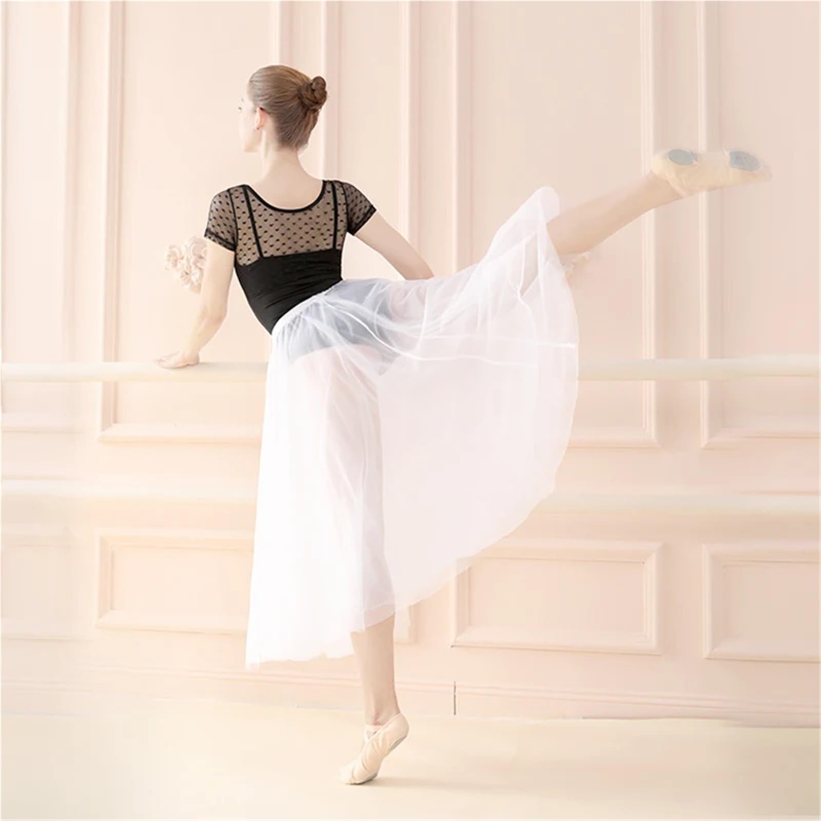 Gonna da Ballo Gonne da Ballo in Chiffon for Donne Gonne Lunghe da Balletto for Adulti Gonne da Ballo in Rete a 2 Strati for Balletto per Balletto(White Skirt)