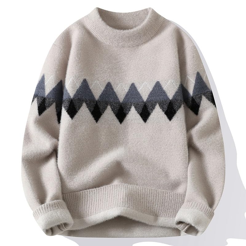 Men's Half-High Collar Knitted Sweater,Sweater for Winter4
