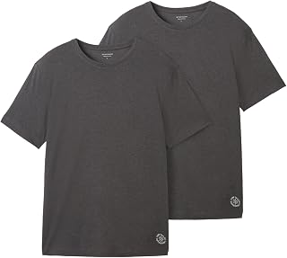 Tom Tailor Herren Doppelpack T-Shirt mit Rundhals-Ausschnitt aus Baumwolle