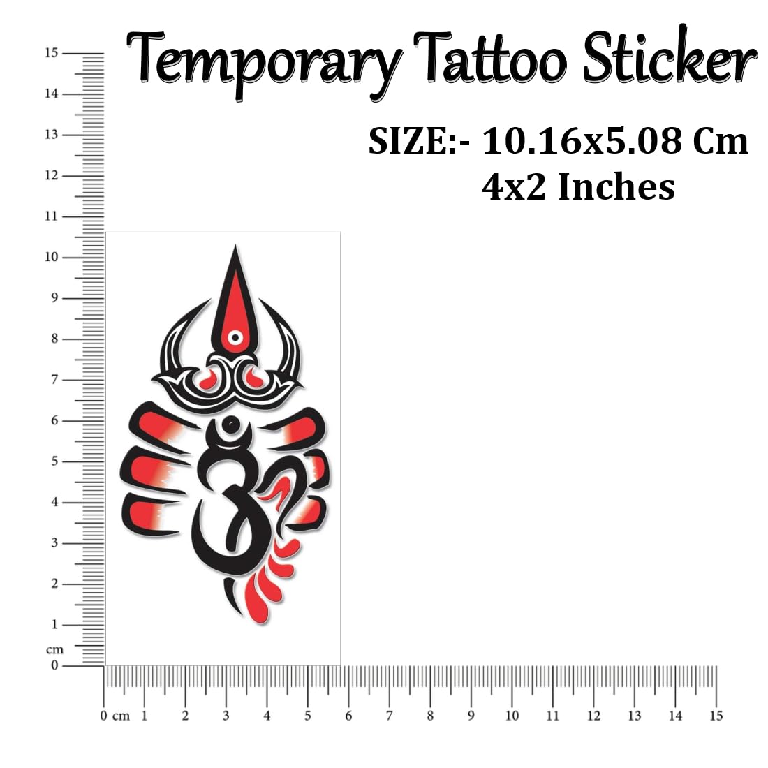 Temporary Tattoowala Om With Trishul and Damru Temporary Tattoo For Male and Female Waterproof, skin Care Tattoo sticker 2
