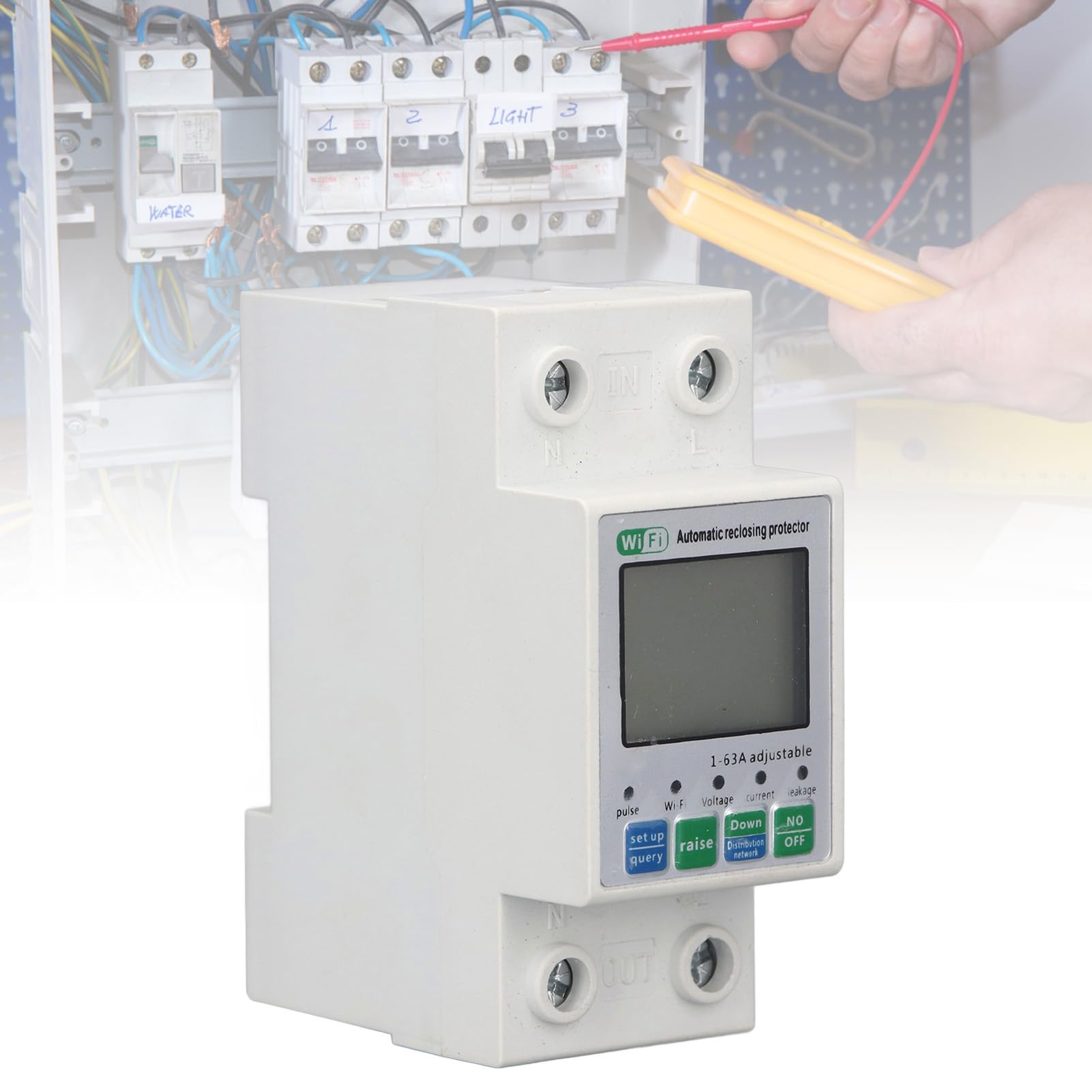 Monitor di Energia Intelligente WiFi, Misuratore di Potenza con Controllo Remoto con Avvisi Intelligenti, Misuratore di Potenza WiFi con Display Digitale Intelligente per il