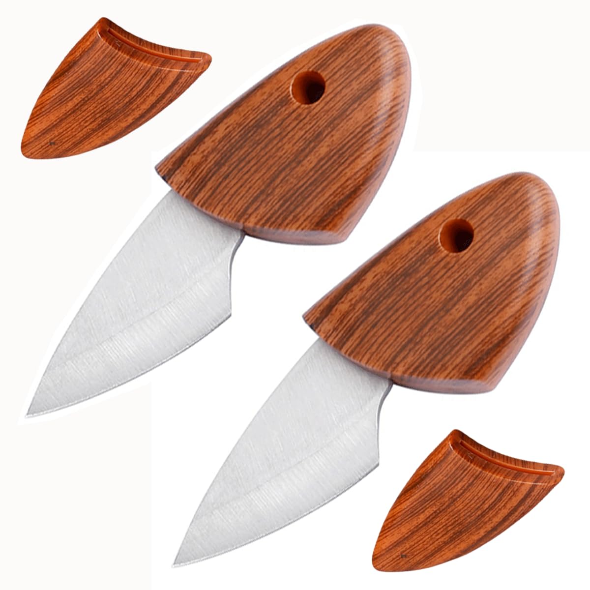 2-Piece Small Pocket Knife for Men, Keychain Knife for Men, Fish Shaped Fixed Blade Knife, Multitool EDC Pocket Knife with Sheath for Home, Camping, Hiking, Fishing