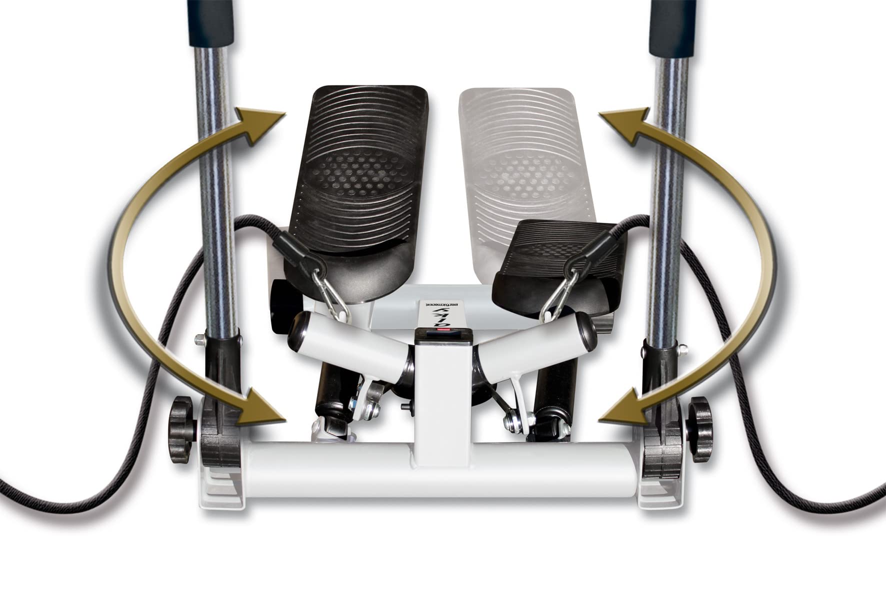 Stepper Rovera Walky Maxi con Elastici, Manubrio Regolabile, Movimento Orbitale ed Elastici, Step Fitness con Monitor LCD per Casa