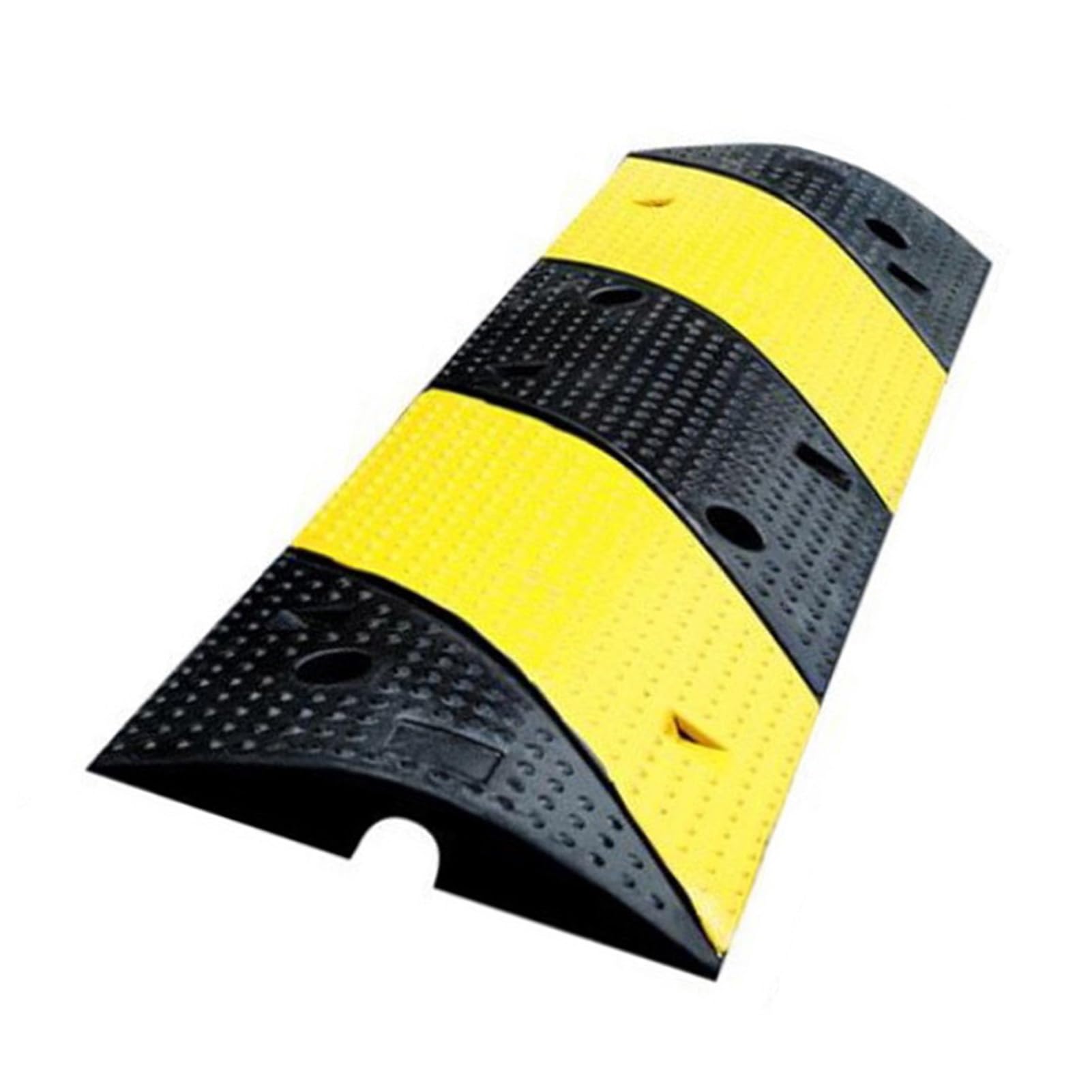 Rubber Speed Bump,Traffic Channel Speed Bump,Protector Ramps Wire Hose Protective,For Asphalt Concrete Gravel Driveway，100X30X5Cm