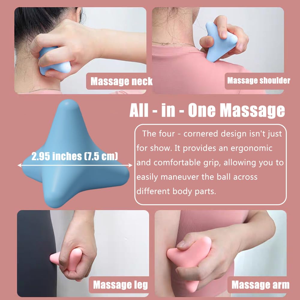 OULIGET Palla massaggiante per punti di innesco, palla manuale per tessuti profondi e fasciali, strumento terapeutico per fitness, collo, spalle, schiena, piedi, sollievo dallo stress
