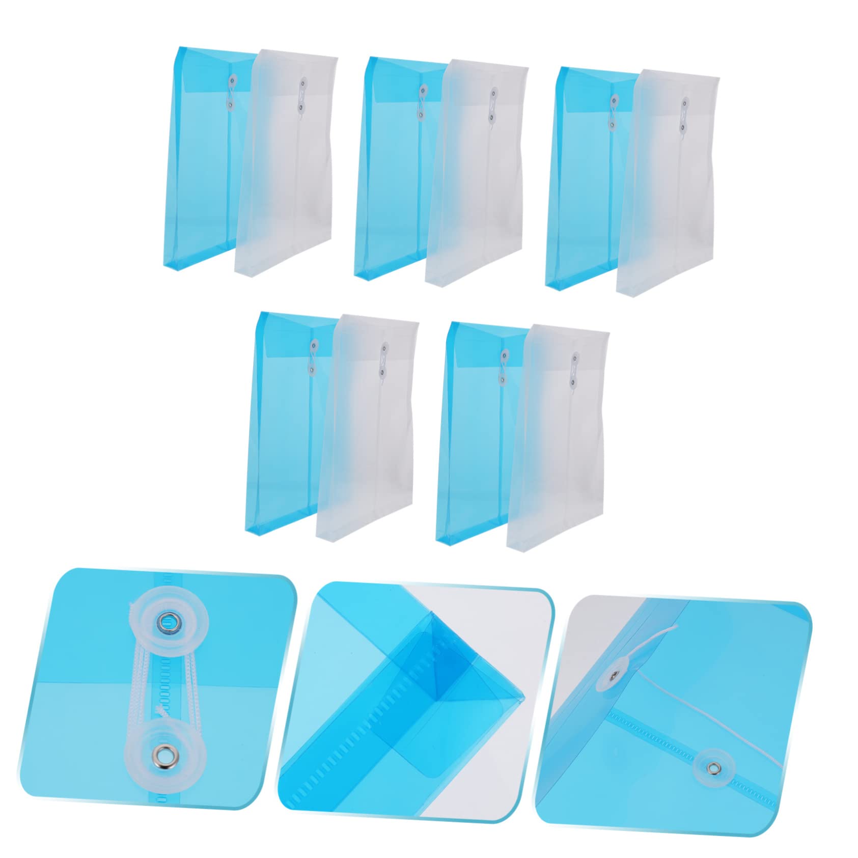 VILLCASE 3 Set Da 10 Pezzi Elegante Busta Portadocumenti in Plastica A4 Con Chiusura A Bottone Per Scuola Ufficio Viaggi Biglietti Da Visita Buste Riutilizzabili