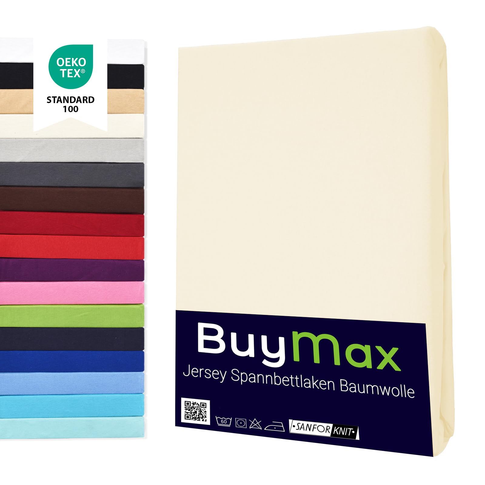 Buymax® Spannbettlaken 60x120 70x140 80x200 90x200 100x200 120x200 140x200 160x200 180x200 200x200 Baumwolle Bettlaken Jersey