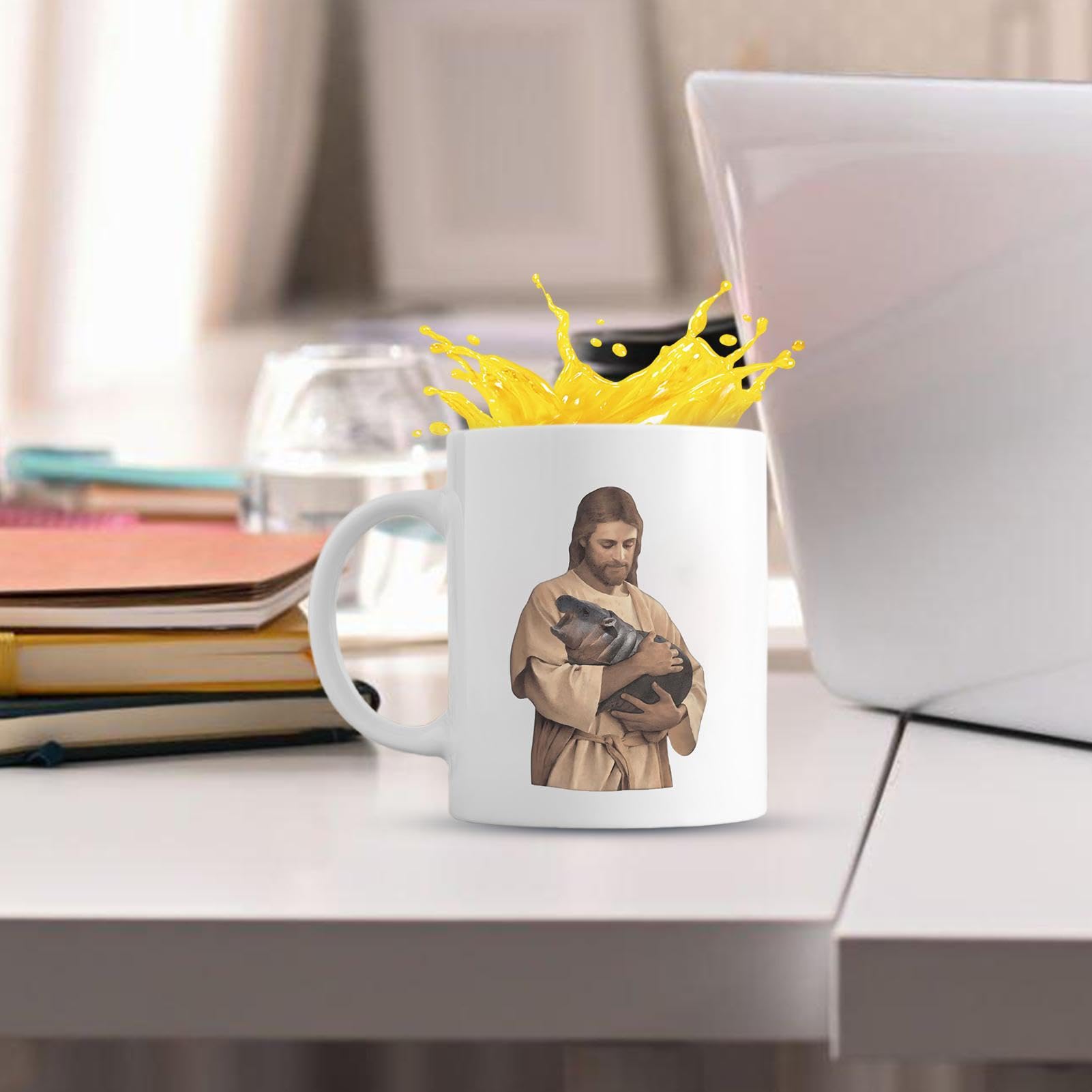 Joymaking Tazza personalizzata con lettere, tazza da caffè con motivo floreale, nome iniziale, regali personalizzati, tazza da caffè per donne e amiche, J - 400ml Rosa