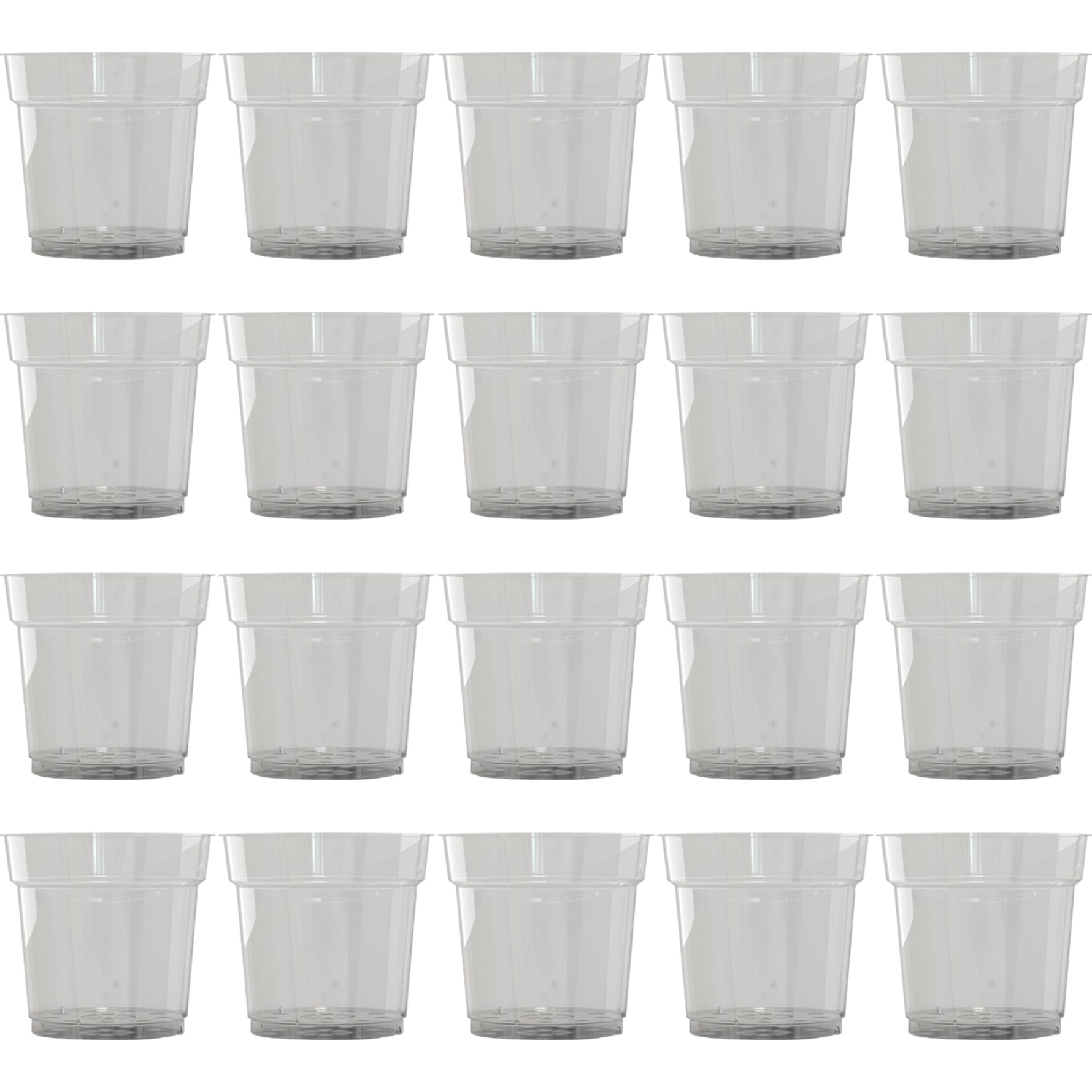 Hotainoys Clear Nursery Pots, 20PCS 4.5 Inch Plastic Plant Pot with Drainage Hole, Planter Nursery Pots, Small Clear for Plants Style 2 for Plants