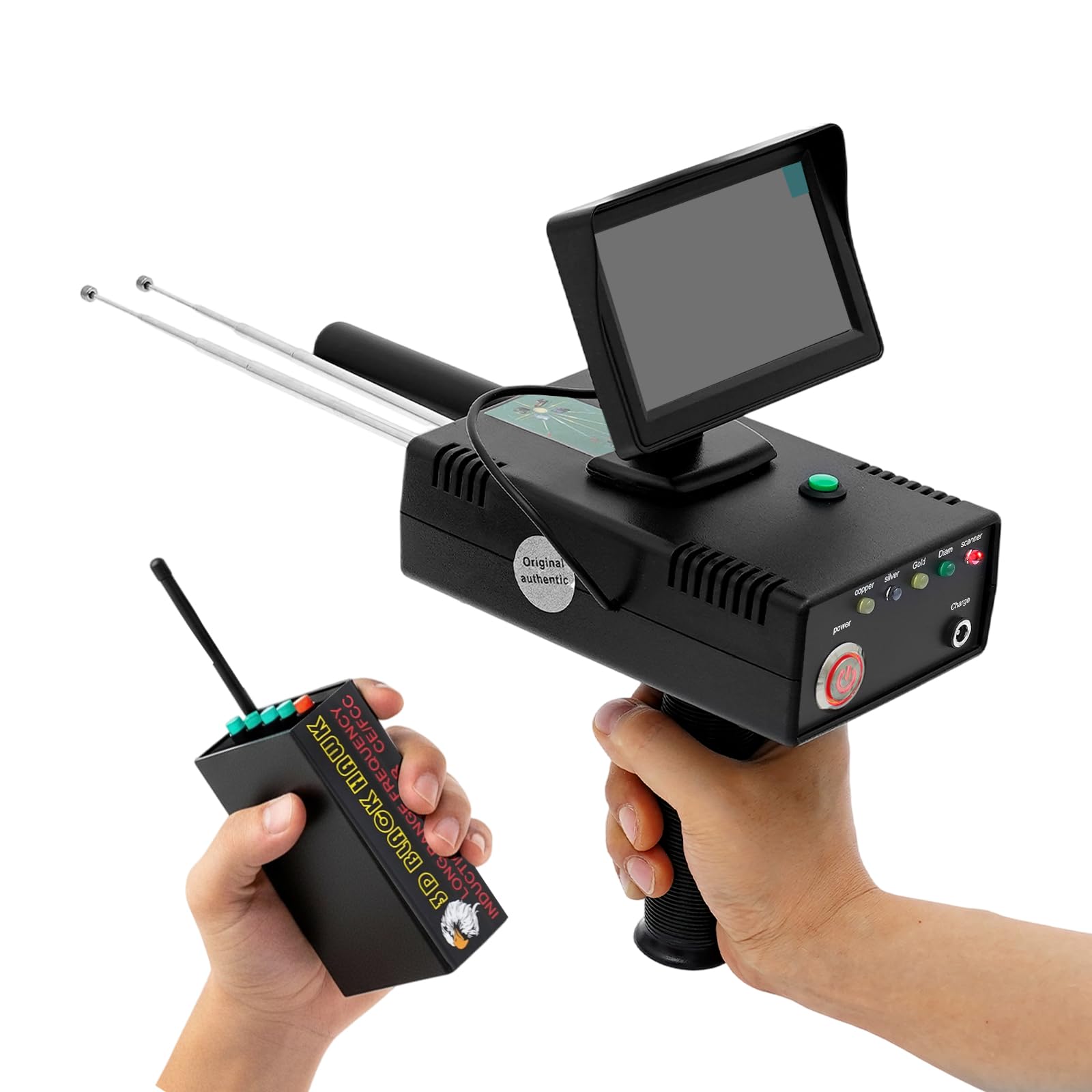 Detector de metales profesional 3D ABS con pantalla LED – Detector de metales subterráneo de hasta 30 m de profundidad, alta precisión para cables, objetos grandes, localizador industrial para oro