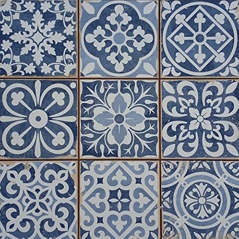 Casa Moro | Mediterranean Patchwork Tiles Rahel Blue 33x33 cm Cover