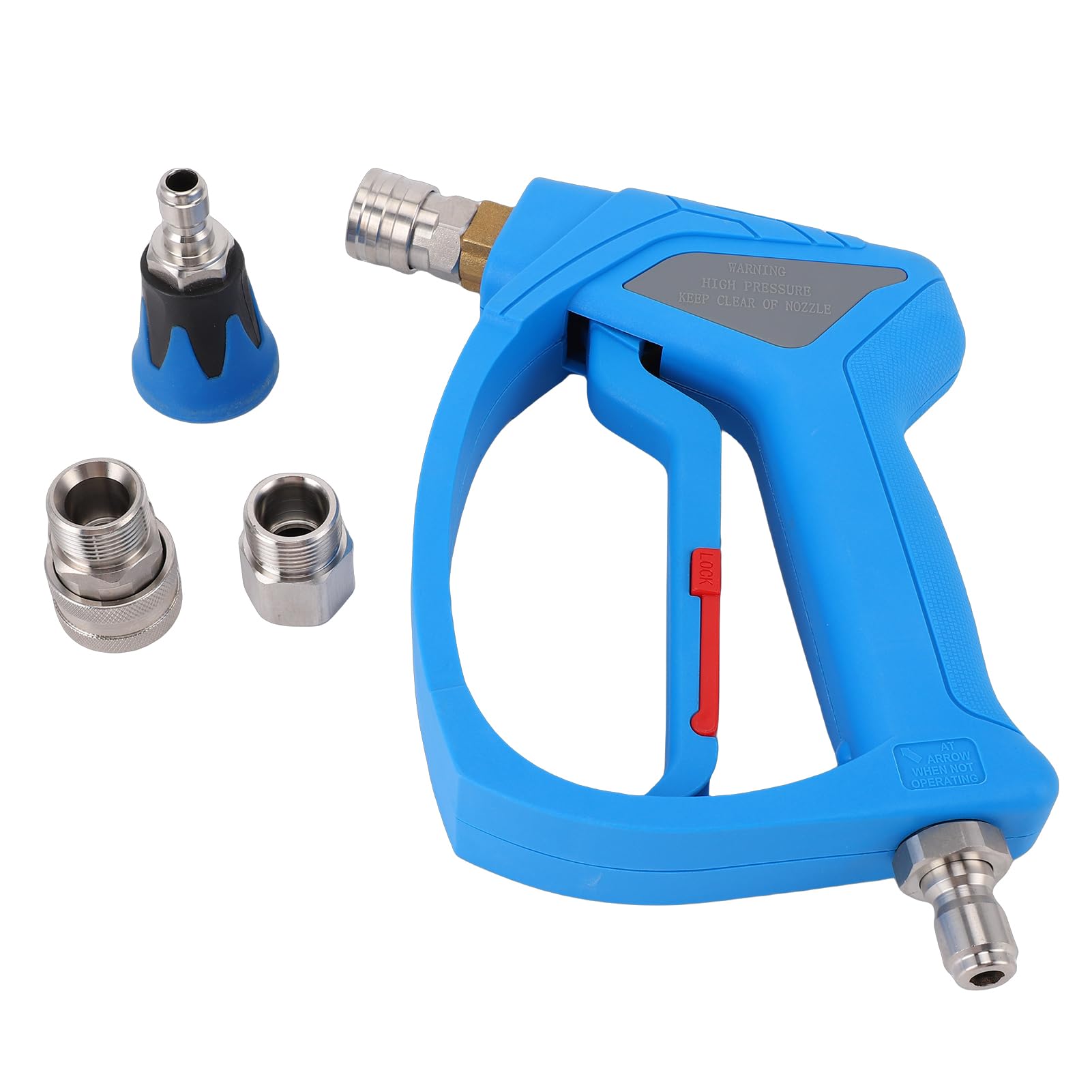Myjka ciśnieniowa Leatikall Krótki pistolet z krętlikiem 3/8 cala z gwintem M22-14 mm 2 adaptery 1 dysza do myjni samochodowej