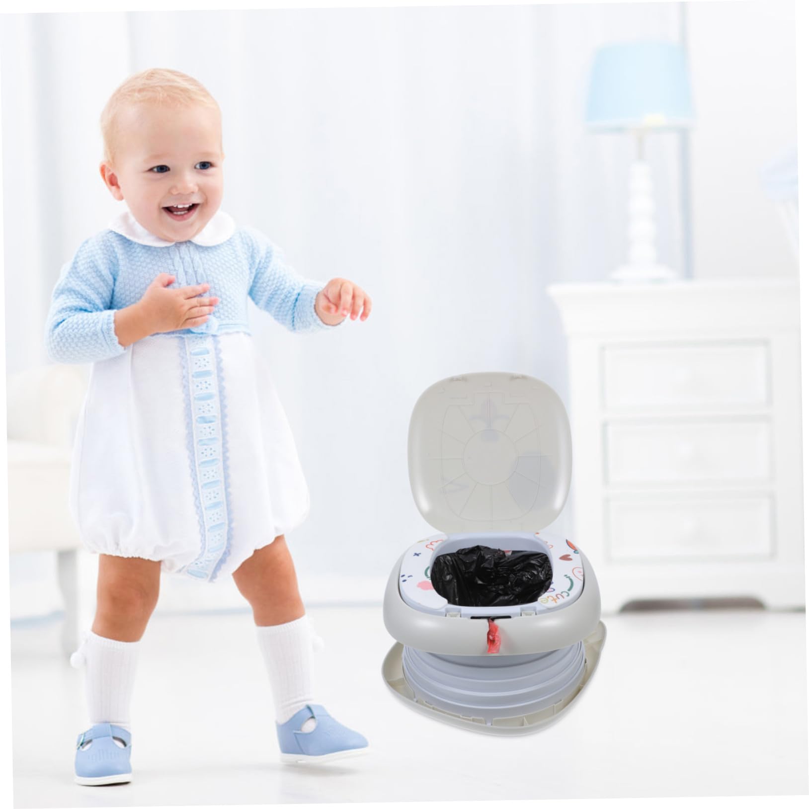 BESTonZON Tragbares Töpfchen Faltbar mit Aufbewahrungstasche Outdoor Reise Toilettentrainer für Kleinkinder Jungen Mädchen Kompakt Leicht Platzsparend für Auto Camping und Zuhause