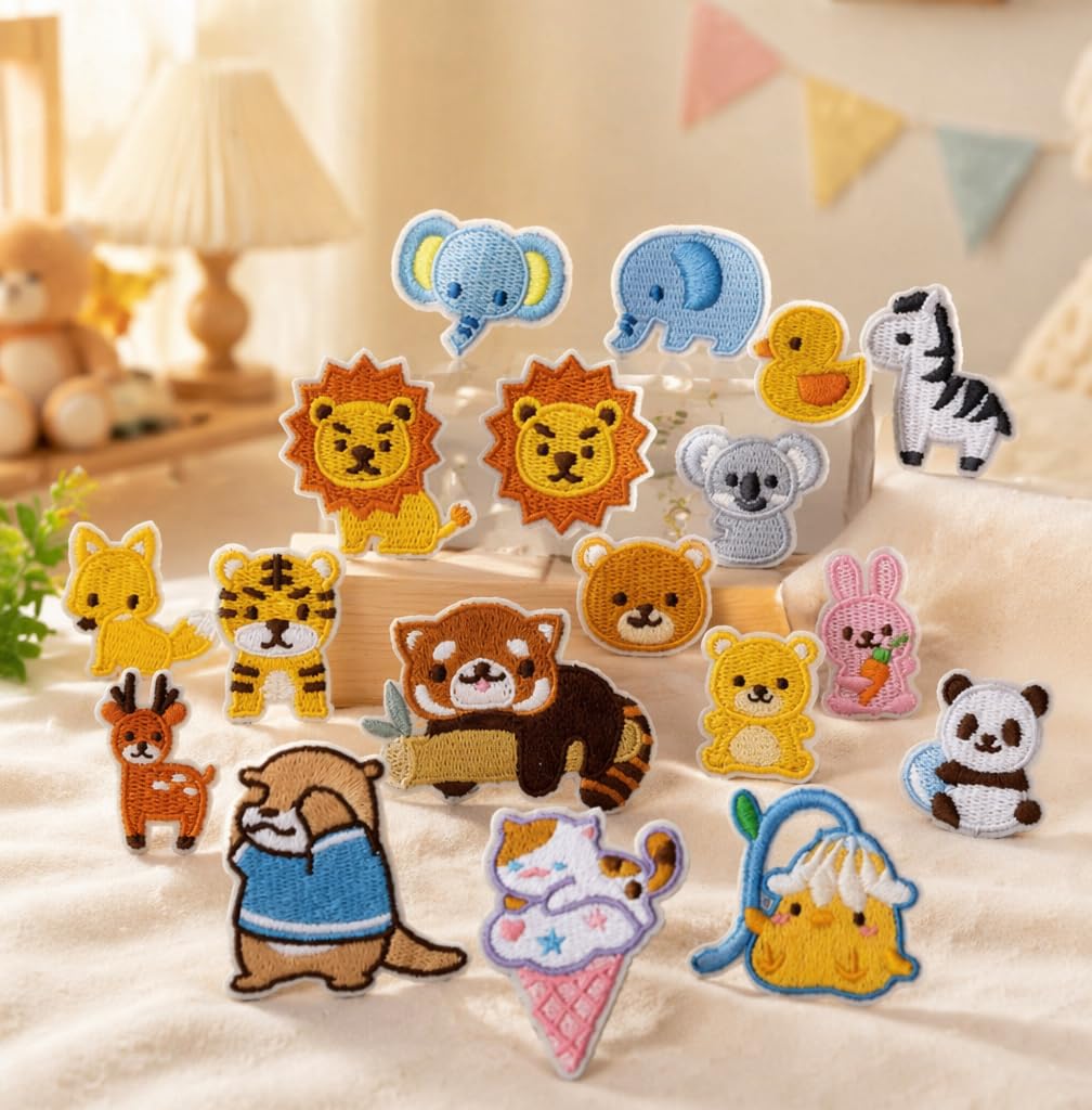 20 Pcs Embroidered Animal Patches Iron on Patches for Clothing Sew on Patches DIY Iron On Patches for Clothing Sew On Patches Repair Applique for Jeans Jackets Hats Backpacks Bags — image 1