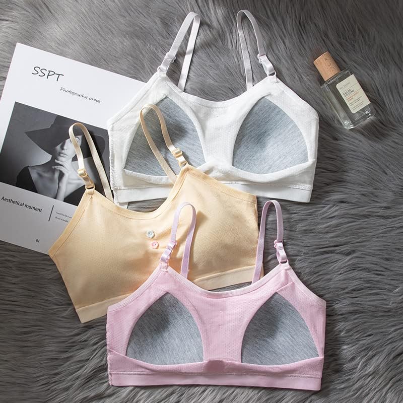Teen Girls' Training Bra Seamless Cotton Cami Wireless Bras Elastic - Image 5