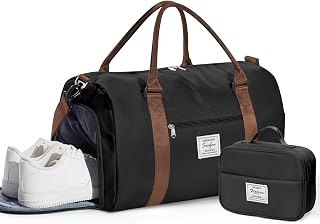 WISEPACK Gym Bag for Womens with Shoes Compartment Travel Duffel Bag
