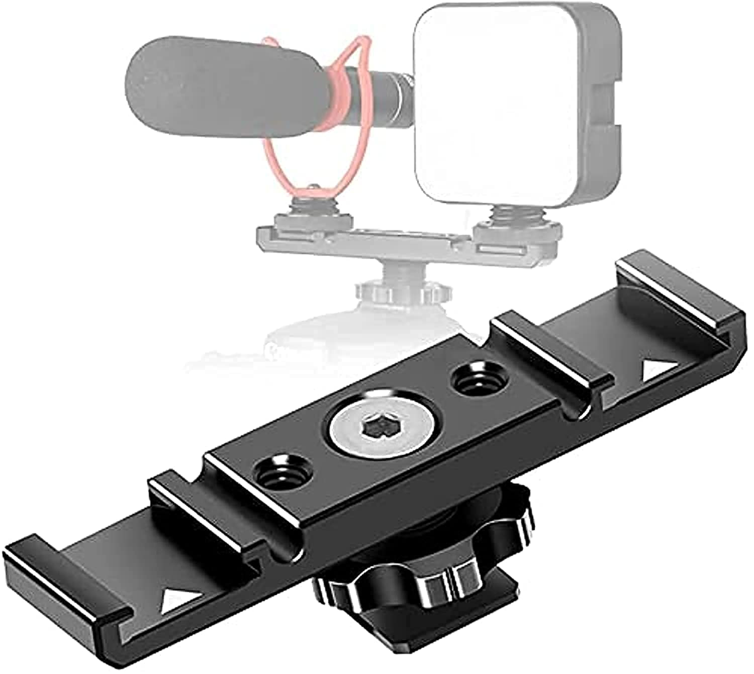 Hot Shoe Extension, Dual Cold Shoe Mount Plate Adapter, Dual Hot Shoe Extension, for Video Light Compact Camera Film