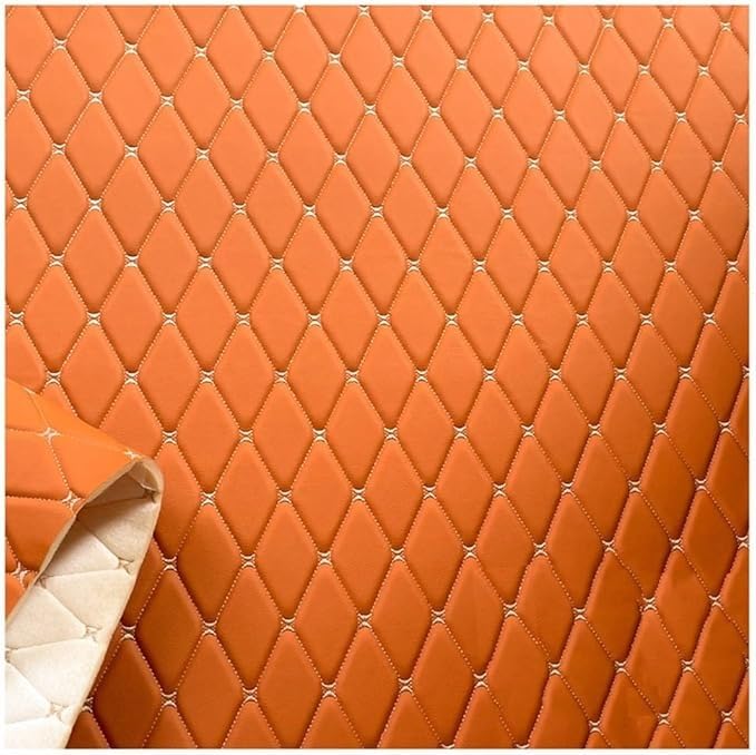 Coussin rembourré en lin et similicuir matelassé orange haute résistance pour ameublement