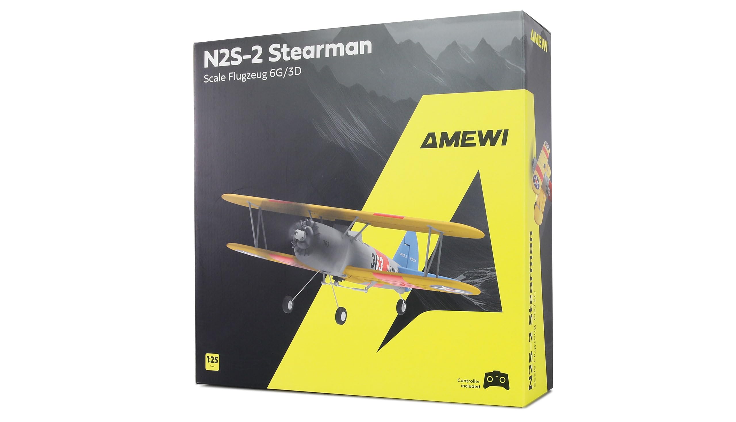 Amewi AMXFlight N2S-2 Stearman 360 mm 6G/3D 6 canali RTF aereo radiocomandato (RC)