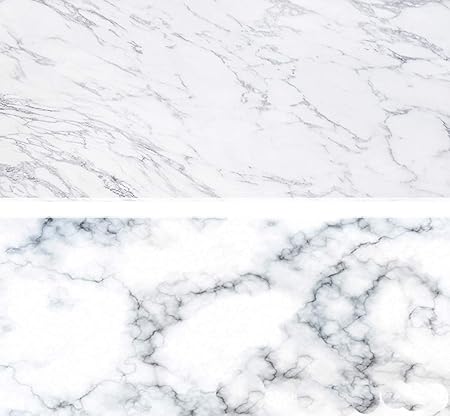 SAVIAURA 1 Sheet 2 in 1 Photography Backdrop 3D Flat Lay Tabletop Double-Sided 34x21 Photo Background PVC Wrinkle-Free for Small Products Food, Cosmetics Shoot (#1- White Marble Pattern)