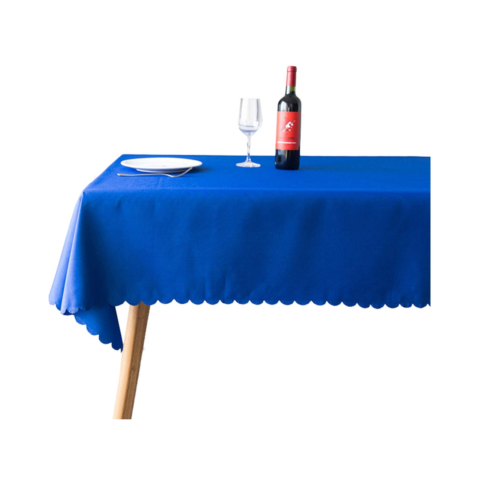 Nappe de table rectangulaire infroissable bleu saphir pour grands banquets