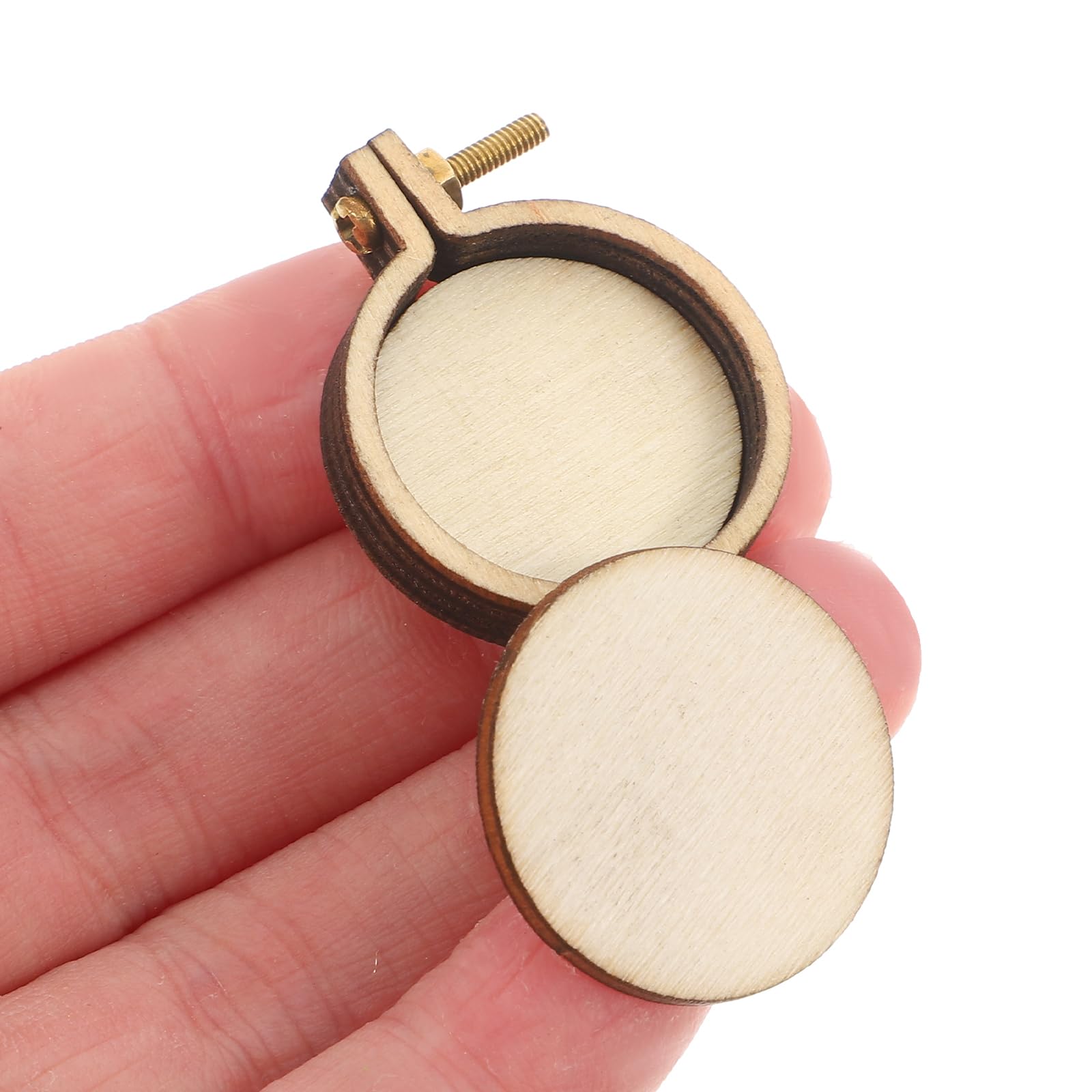 NUOBESTY 10 Sets Mini Embroidery Stretch Miniature Crossing Stitch Hoop for Crafts Mini Embroidery Circle Small Embroidery Ring Cross Stitch Wood Fashion Embroidery Supplies - Image 3
