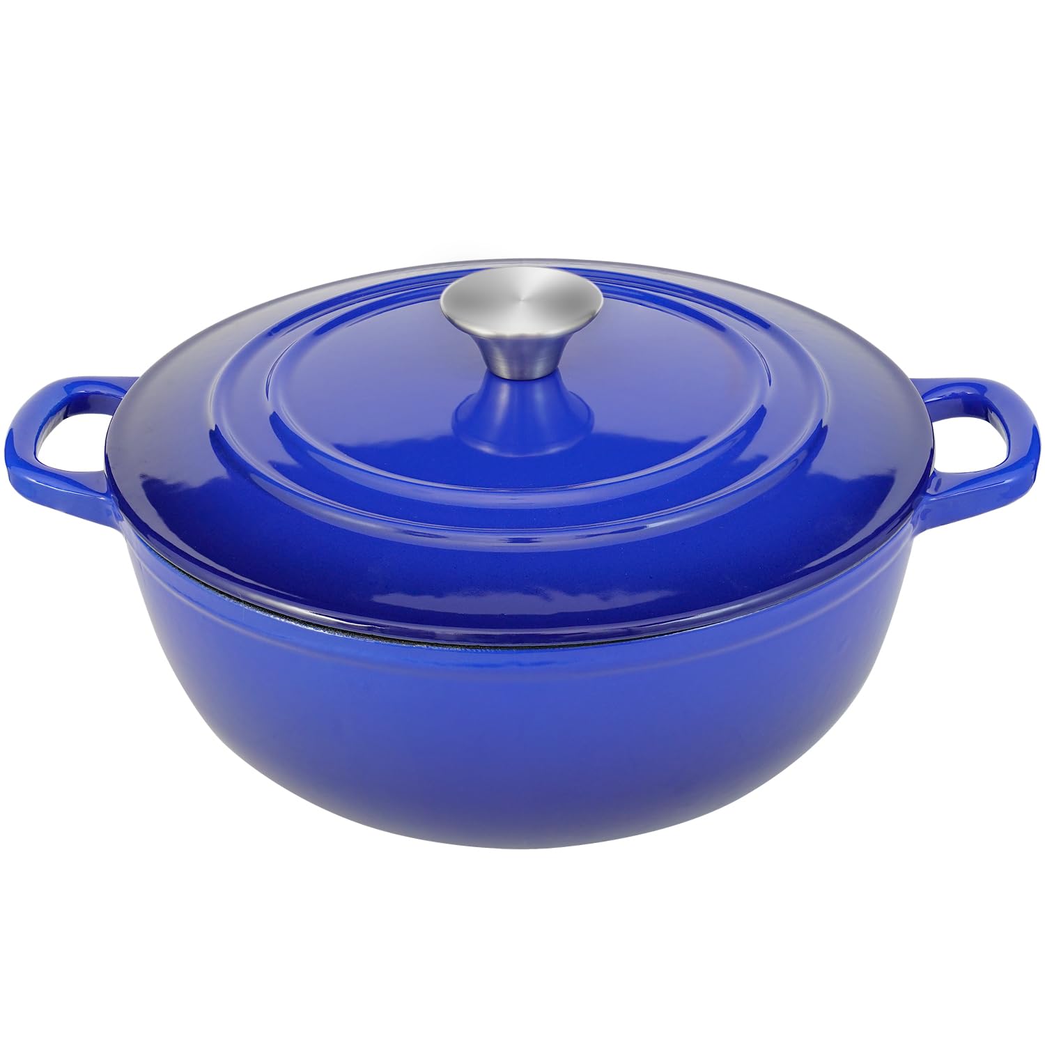 Dutch Oven Pot with Lid 4 qt Cast Iron Dutch Oven for Bread Baking Blue Enameled Cast Iron Dutch Oven with Handels