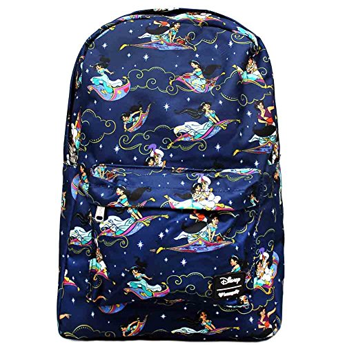 Loungefly Aladdin Magic Carpet Ride Print Backpack Standard, Blue