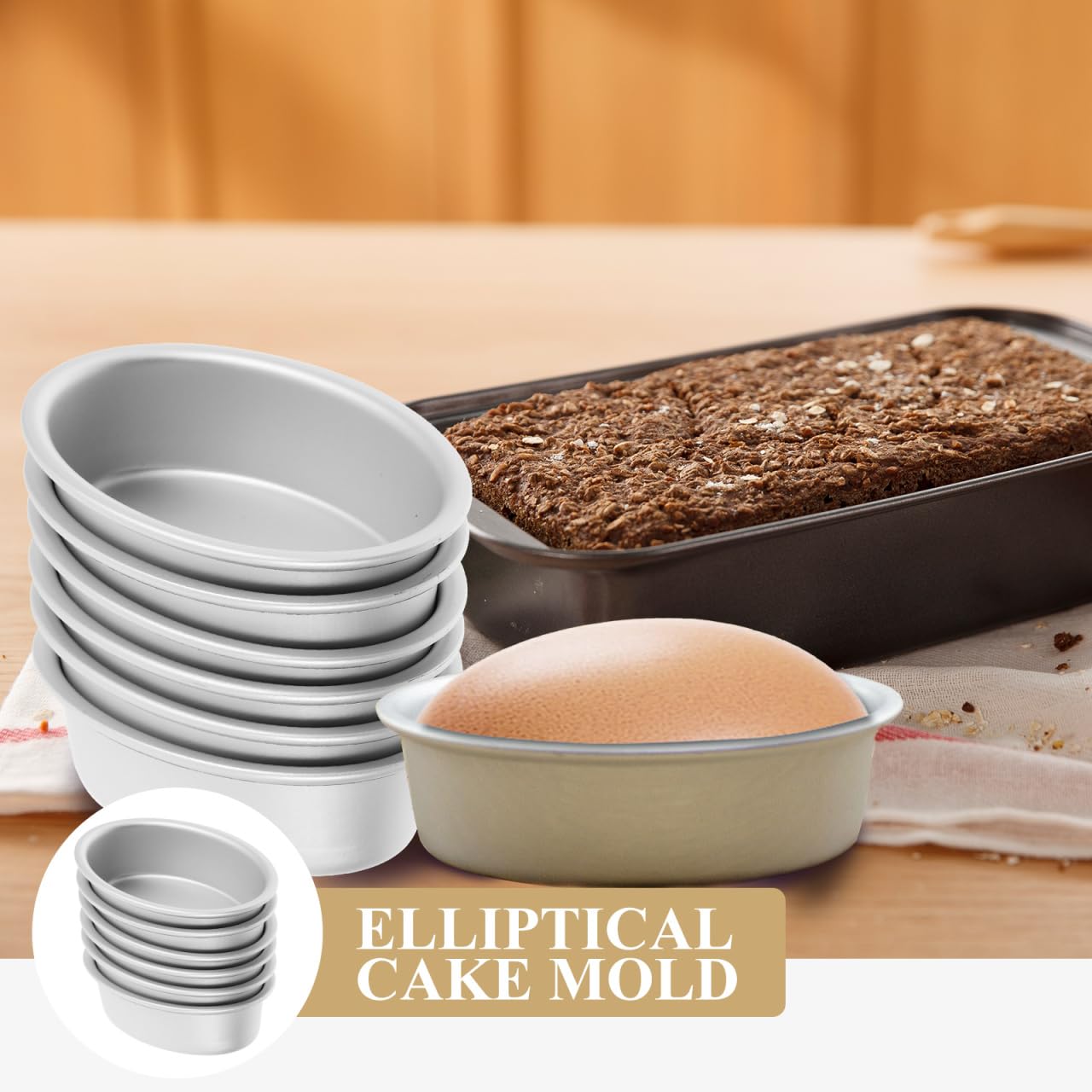 Luxshiny Molde para flan, 10 unidades, mini molde para tartas de queso, molde ovalado, molde para pudín de huevos, mini latas para hornear para hornear, cocinar mini moldes para tartas