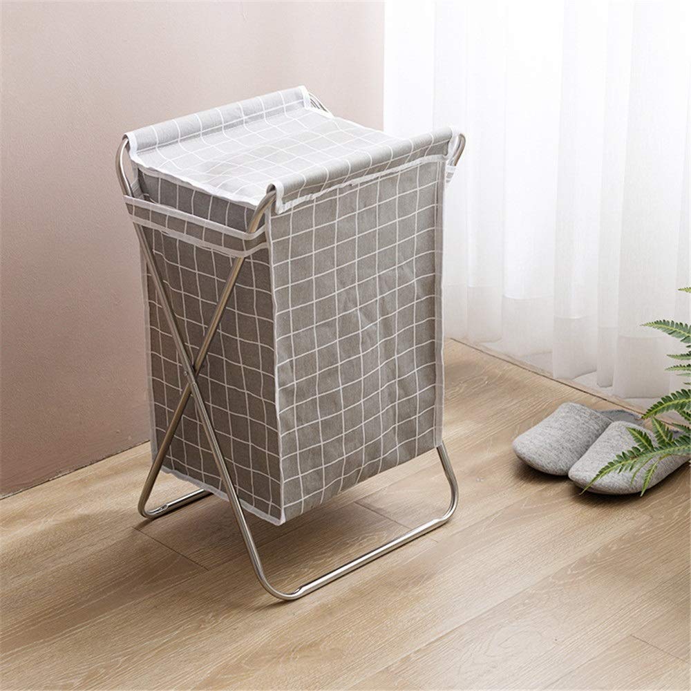 Amazon Co Jp 収納袋ハンドルランドリーバスケッ ランドリーバスケット布カバーメタルフレームストア汚れた服の貯蔵および使用の携帯のしやすさ 旅行 キッチン ベッドルーム リビング 色 A Size 34 30 50 ホーム キッチン