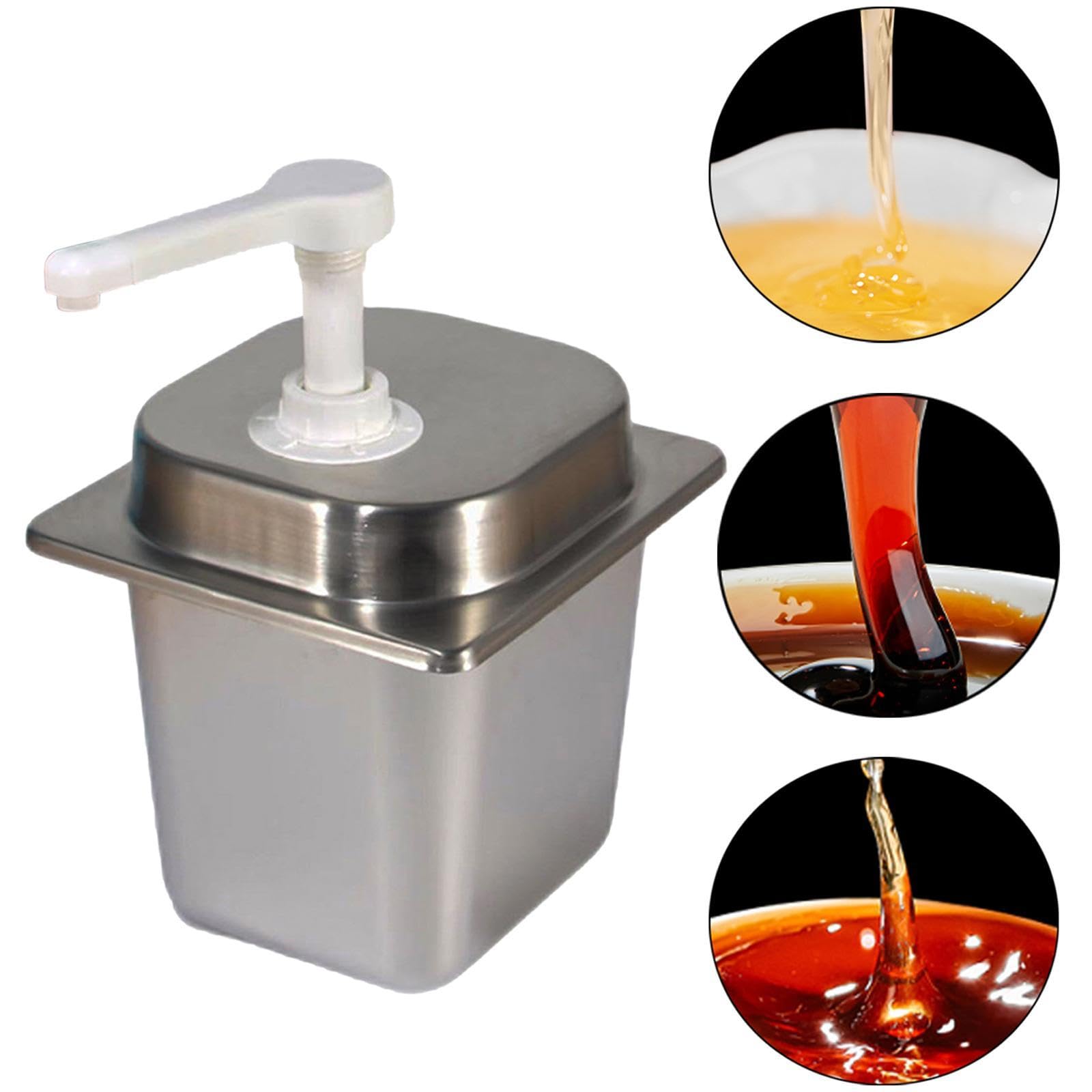 Botella con Dosificador de 2,3 L para Salsas Y Condimentos, Dispensador Manual para Cocina Y Bar, 10cc