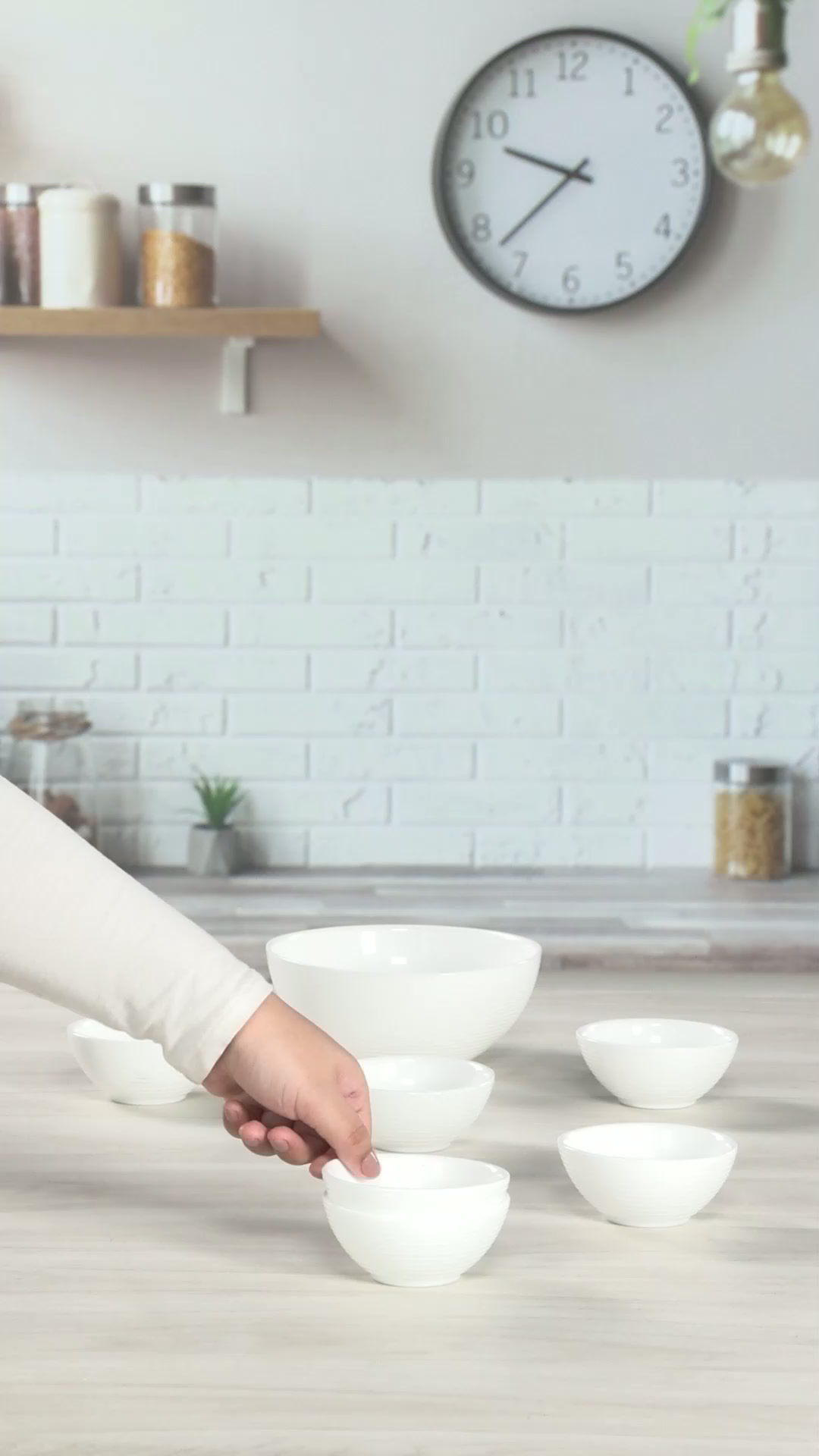 Larah by Borosil Plainware Orbit Series Opalware 7 Pcs Pudding Set