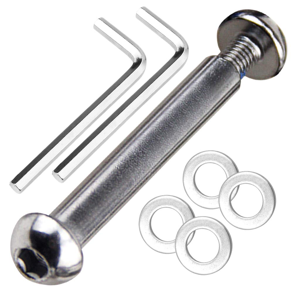 OTFAITP M8 8mm x 28mm-86mm 8.8 Grade Carbon Steel Axle Allen Screw Bolt Set for Front Rear 2 3 4 Wheel Stunt Scooter Dash Teen/Adult Kick Scooter-800+lb Capacity