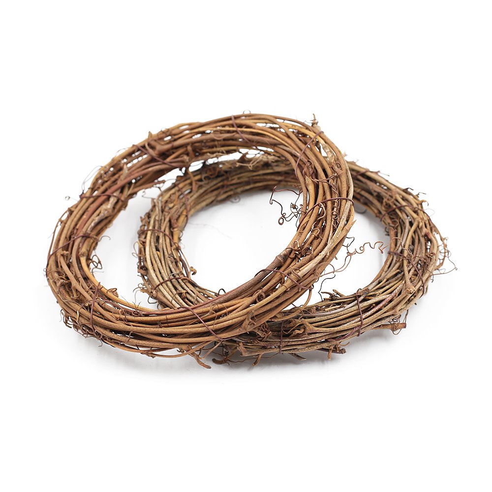 Grapevine Rattan Wreath Hanging Wedding Christmas Party Twiggy Garland Home Decoration(15cm) Pack of 5