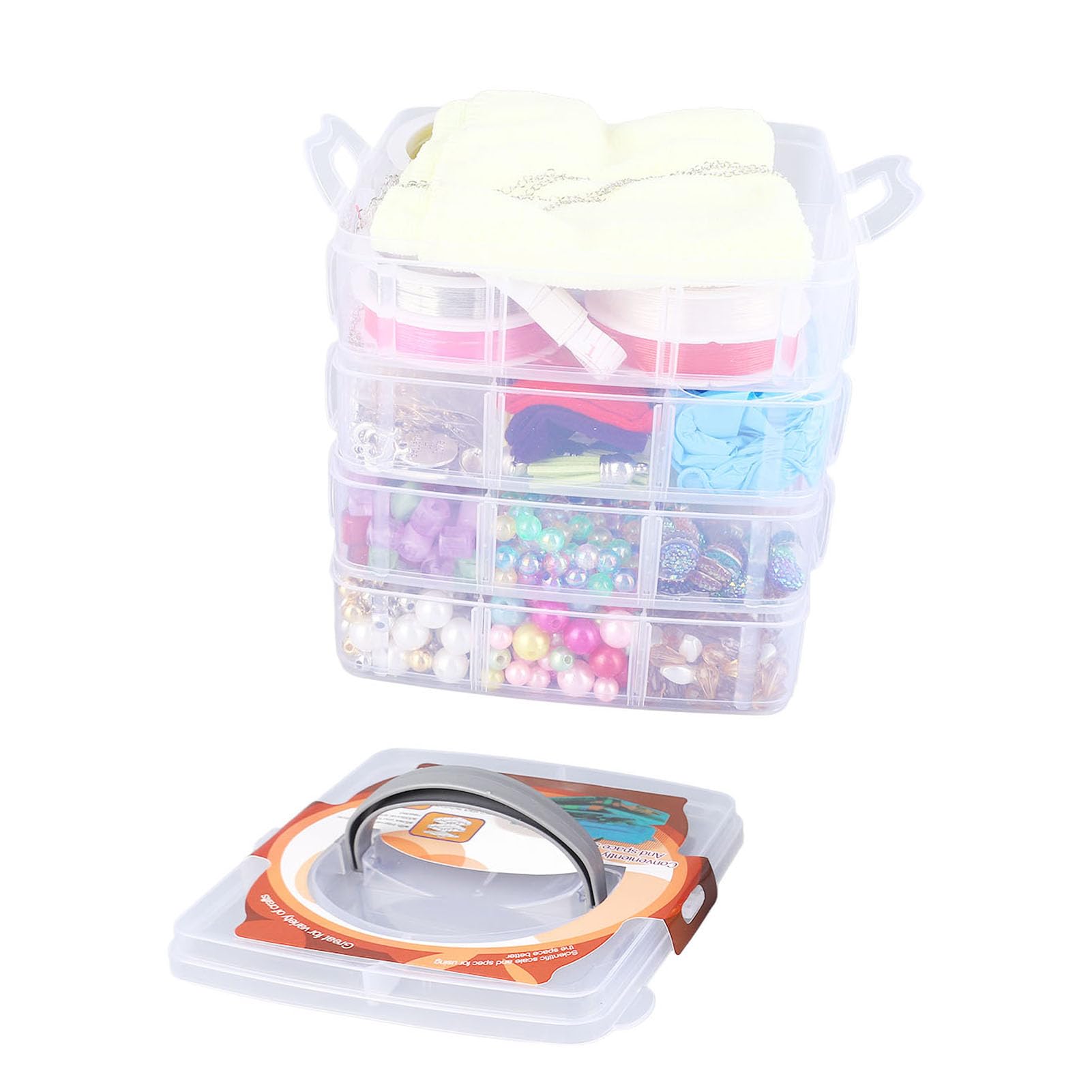 Vomeko Kit para hacer pulseras con cuentas, cuentas coloridas del A rco iris, kit para hacer pulseras con cuentas acrílicas, con herramientas para hacer joyas para pulseras