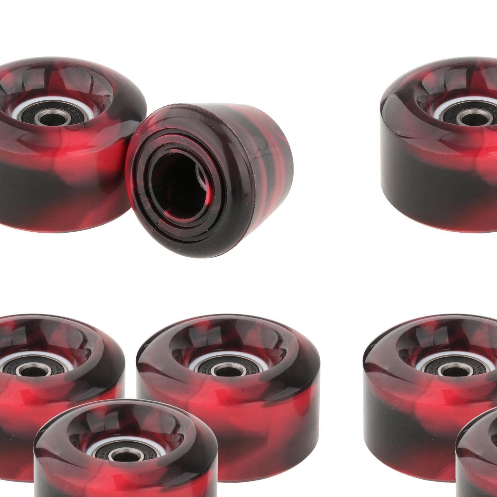 Lot de 8 Roues de Patin à roulettes avec Roulements Installés Quad Wheels pour Patinage à Double Rangée et Planche à roulettes à L'extérieur Ou à L'in