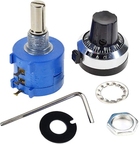 Onwon Ohm Resistor 10 Turn Potenciómetro 2W Wirewound Multi-Turn ajustable Potenciómetro de precisión con 10 Turn Counting Dial Rotary Knob 0.236in disponible en Yaxa Costa Rica