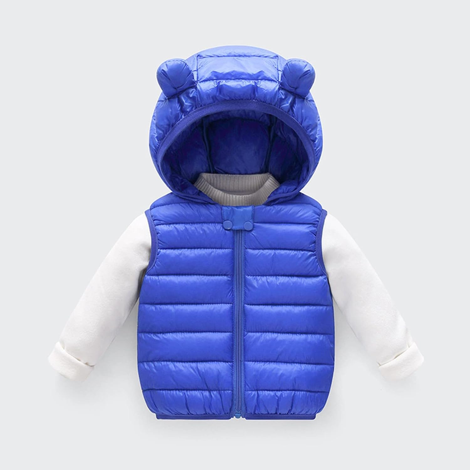 ASSICON Cappotto Invernale per Neonati, Bambini, Neonati, Ragazze, Inverno Caldo, Senza Maniche, Orecchie da Orso, Gilet, Cappotti, Capispalla Imbottiti con Cappuccio