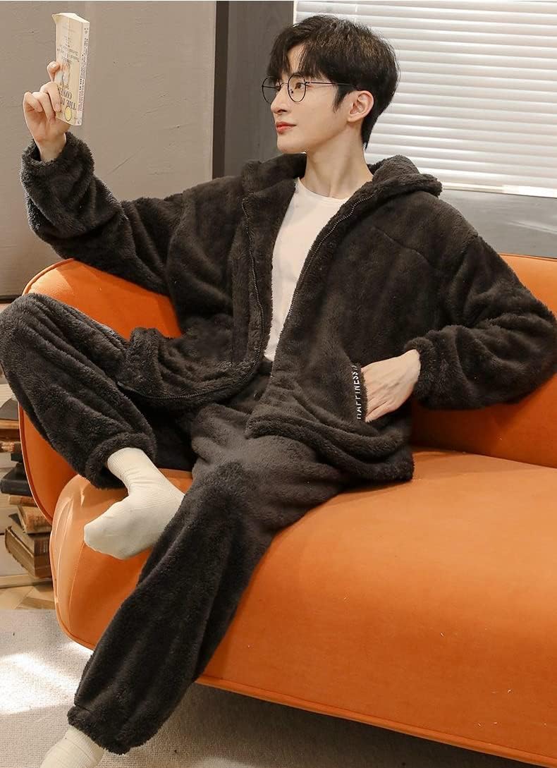 [レモンツリーセブン] もこもこ ルームウェア 防寒 厚手 冬服 フード付き パーカー ペアパジャマ 冬 ペアルック レディース メ