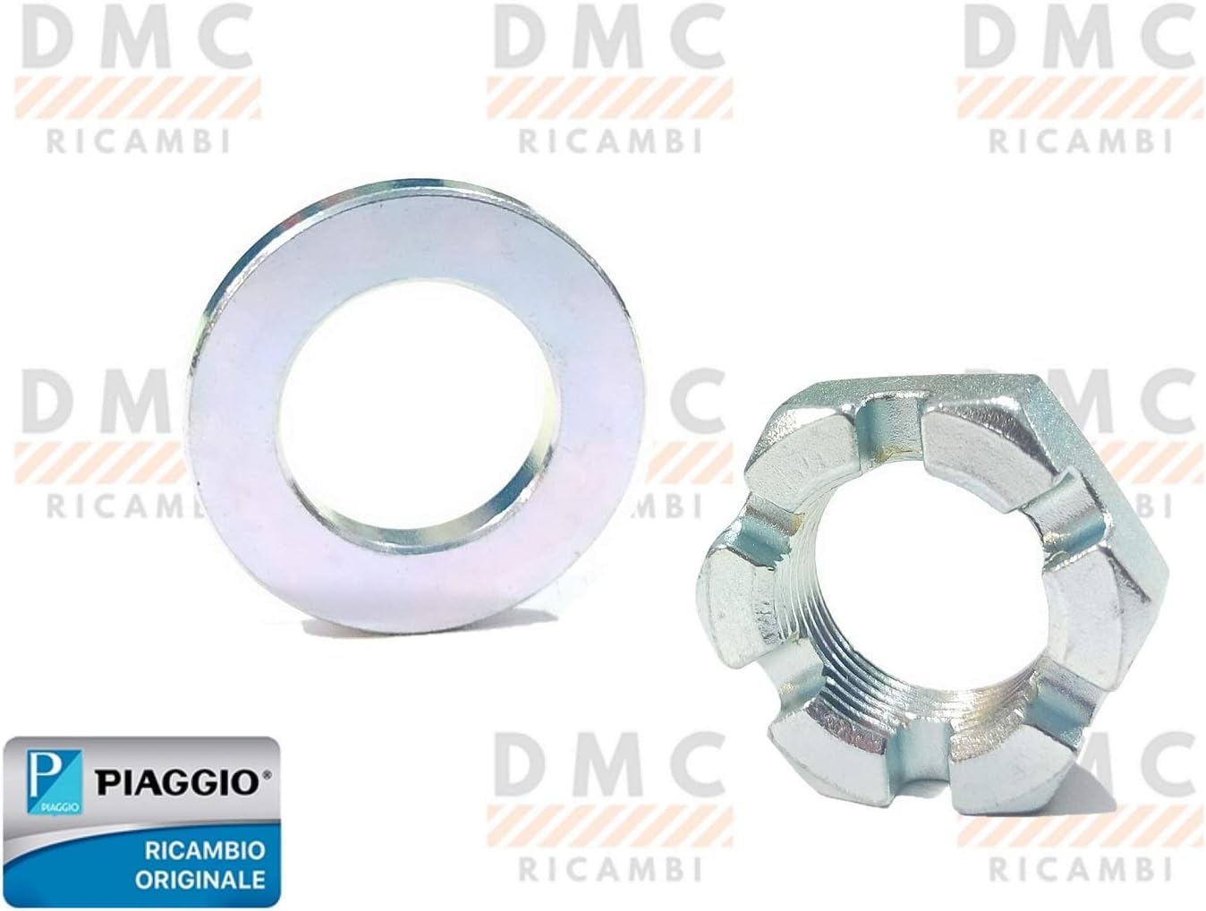DADO E RONDELLA MOZZO ASSE RUOTA ANTERIORE PER PIAGGIO PORTER 1300 FINO AL 2009 - PORTER 1200 1400 DIESEL - PIAGGIO QUARGO DIESEL ORIGINALE PIAGGIO.