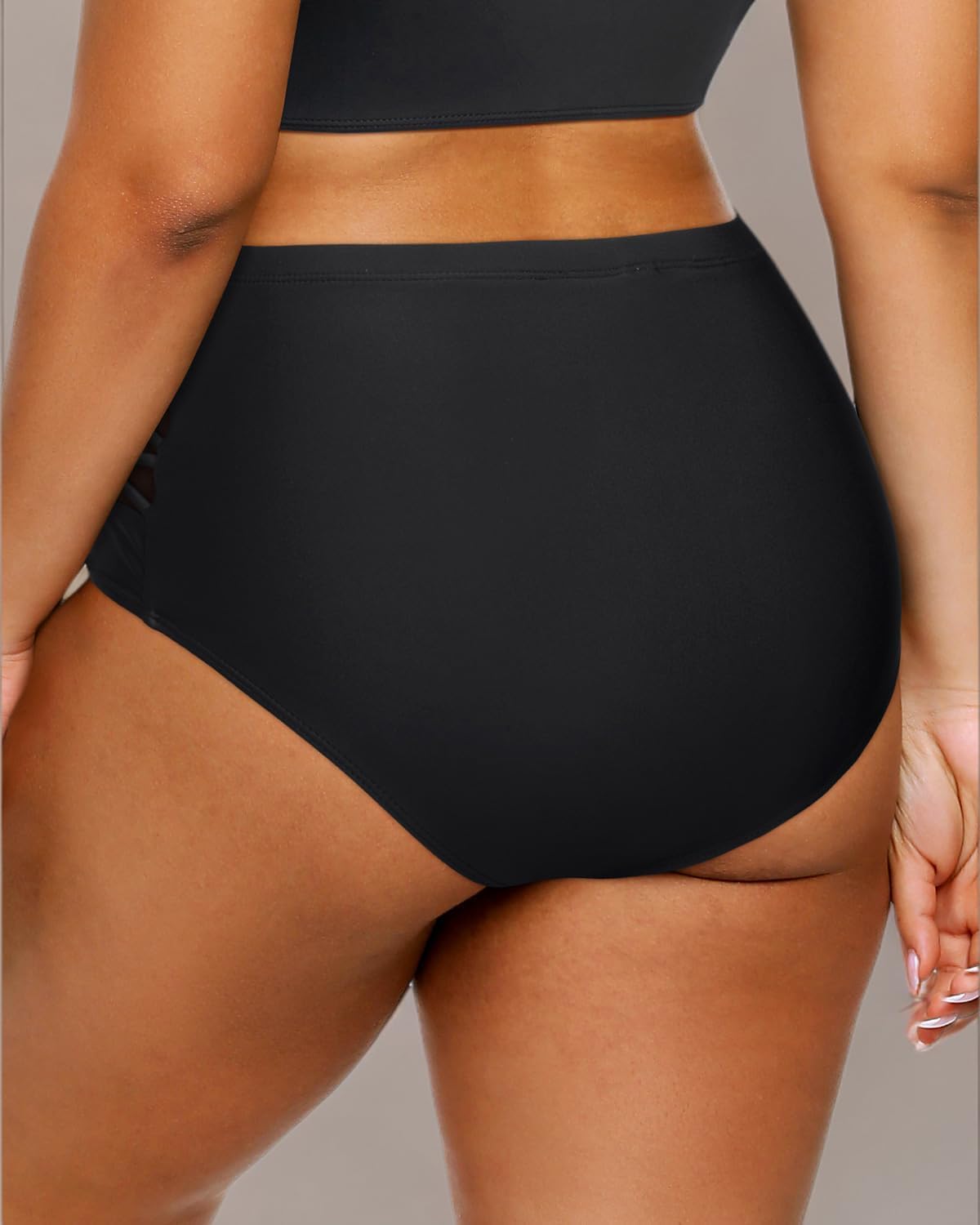 Daci Women Swim Bottoms High Waisted Bikini Bottoms Strappy Full Coverage Plus Size Bathing Suit Bottoms - Image 4