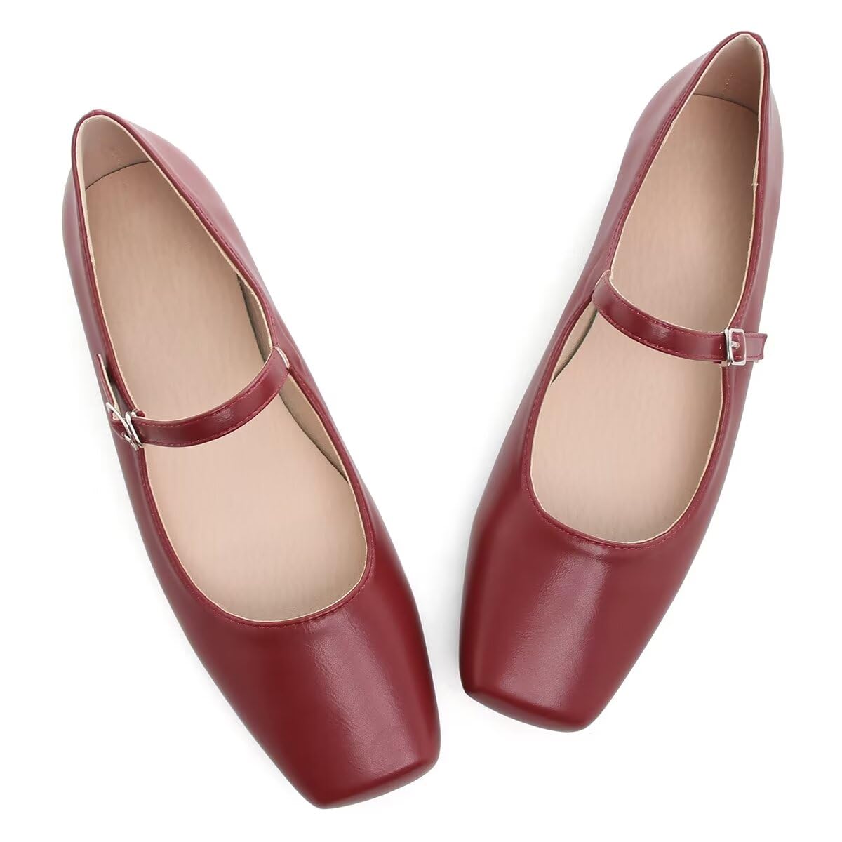LUXINYU Women's Slip on Flats,Classy Round Toe Solid Classic Mary Jane Ballet Dance Shoes Soft Comfortable PU Flat Shoes