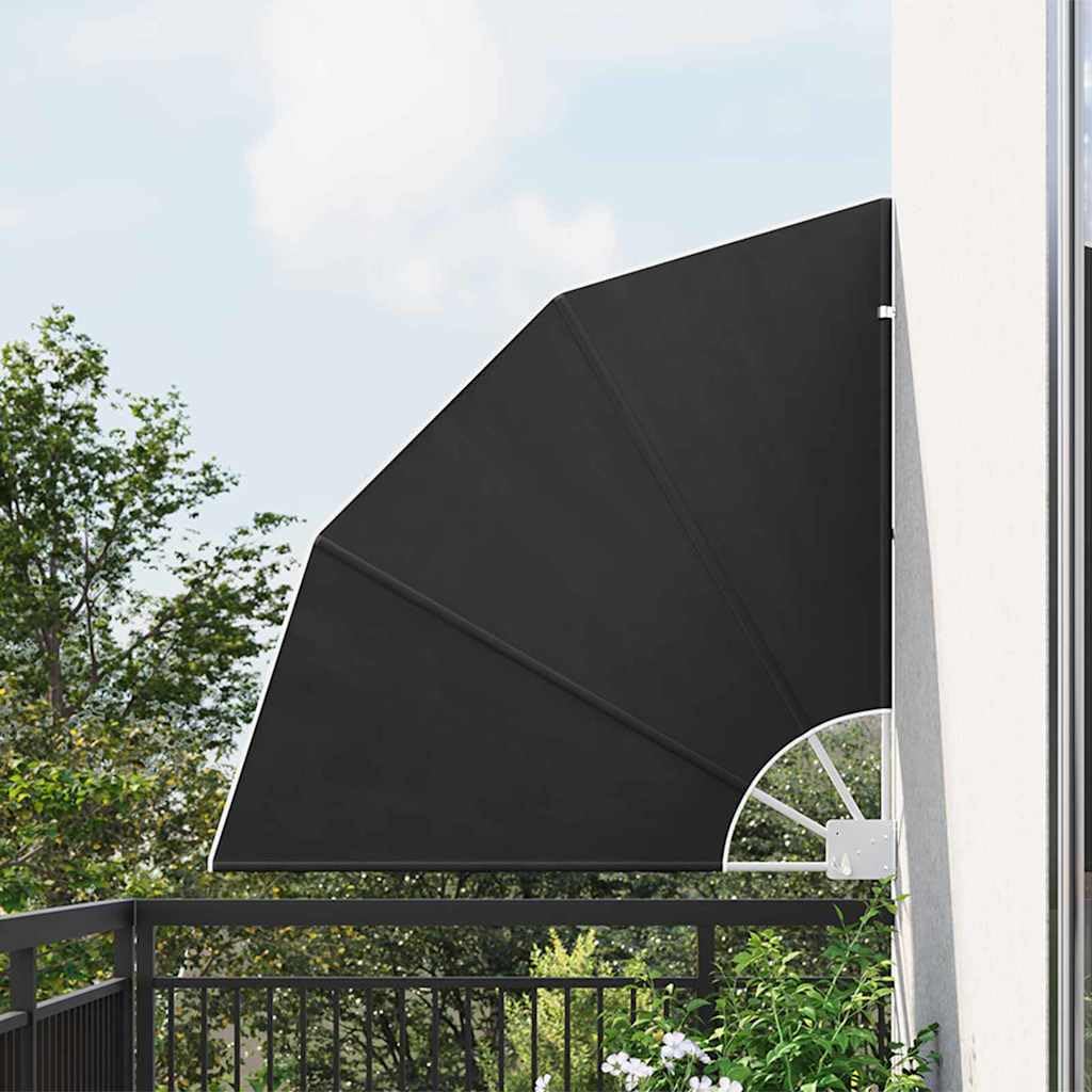 Brise-Vue pour Balcon Anthracite 115 x 115 cm, Écran de Confidentialité Pliable en Polyester et Acier pour Terrasse et Jardin, Pare-Vue Latéral avec Mécanisme de Levage Manuel