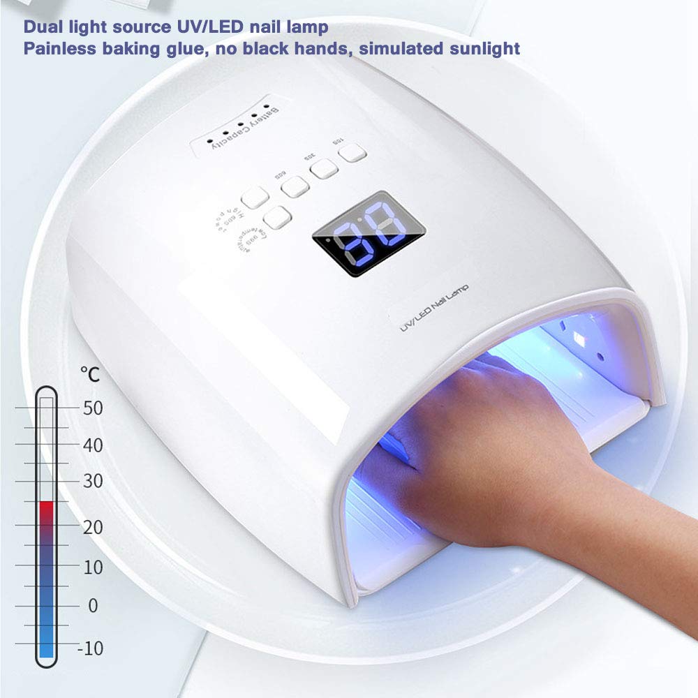 lamparas para uñas. 48 Lámpara de uñas LED inalámbrica recargable, con batería de alta capacidad, secador de uñas de manicura profesional, luz de curado for todos los esmaltes de uñas de gel, herramie