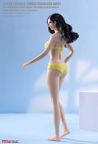 Miniatura 4 de OBEST TBLeague - Figura de acción súper flexible de cuerpo femenino pálido sin costuras con conjunto de bikni cabeza excluida (PHMB2022-S48A)