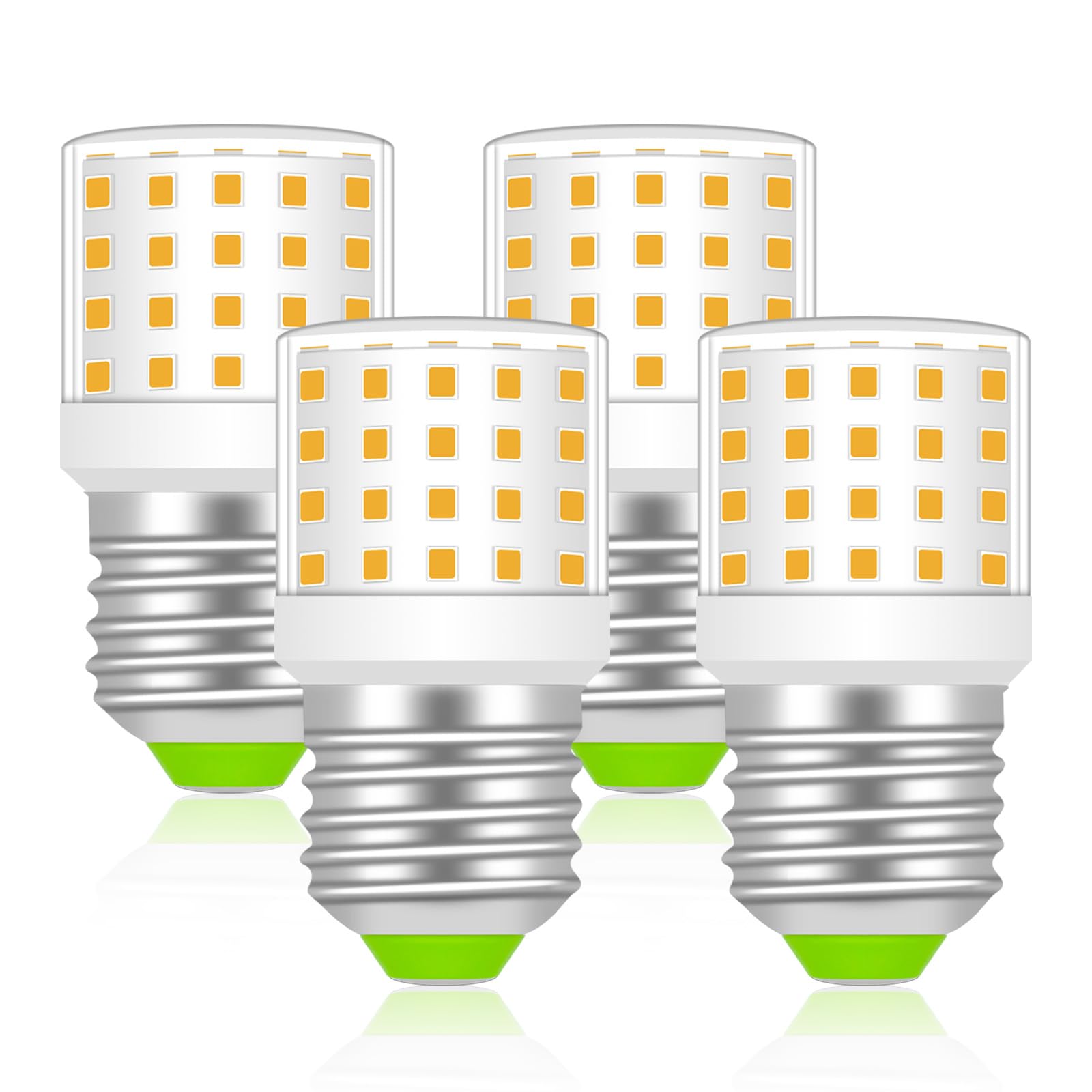 E27 LED Warmweiss Glühbirne, 5 Watt 500 Lumen LED Lampe E27, Ersatz 50W Halogenlampe, AC100-265V Nicht Dimmbar, Kein Flackern Energiesparlampe, Maiskolben für Schlafzimmer Wohnzimmer, 4er-Pack