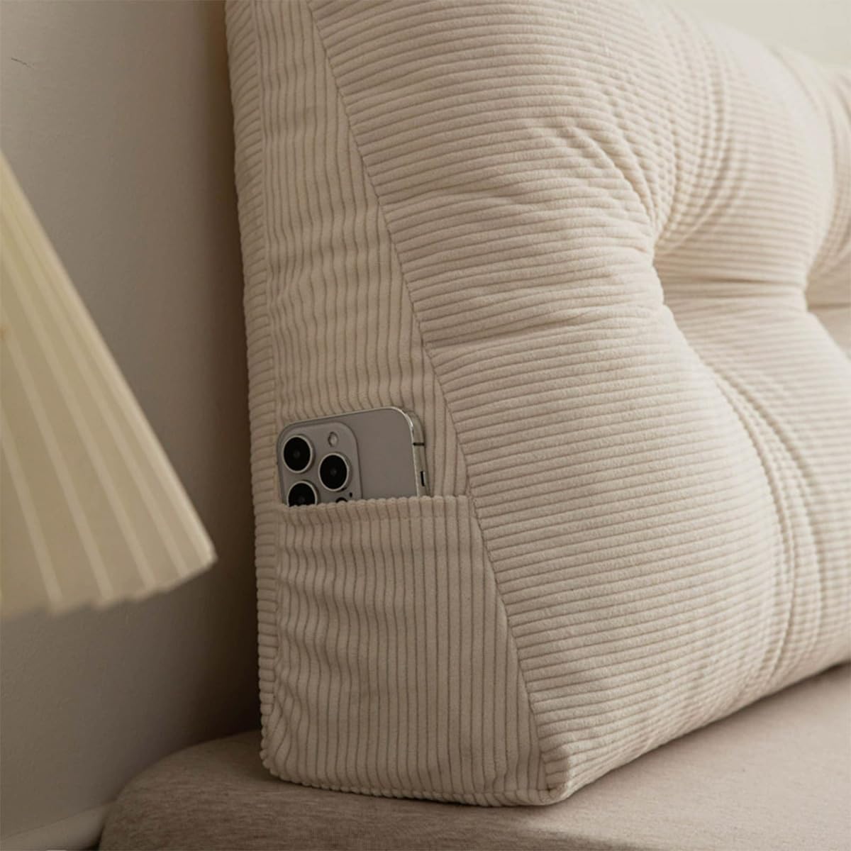 Almohada de cuña para cama y sofá, color azul, 200 x 40 x 12 cm, funda extraíble, soporte de espalda y cojín de posicionamiento lumbar, ideal para mayor comodidad y apoyo postural.