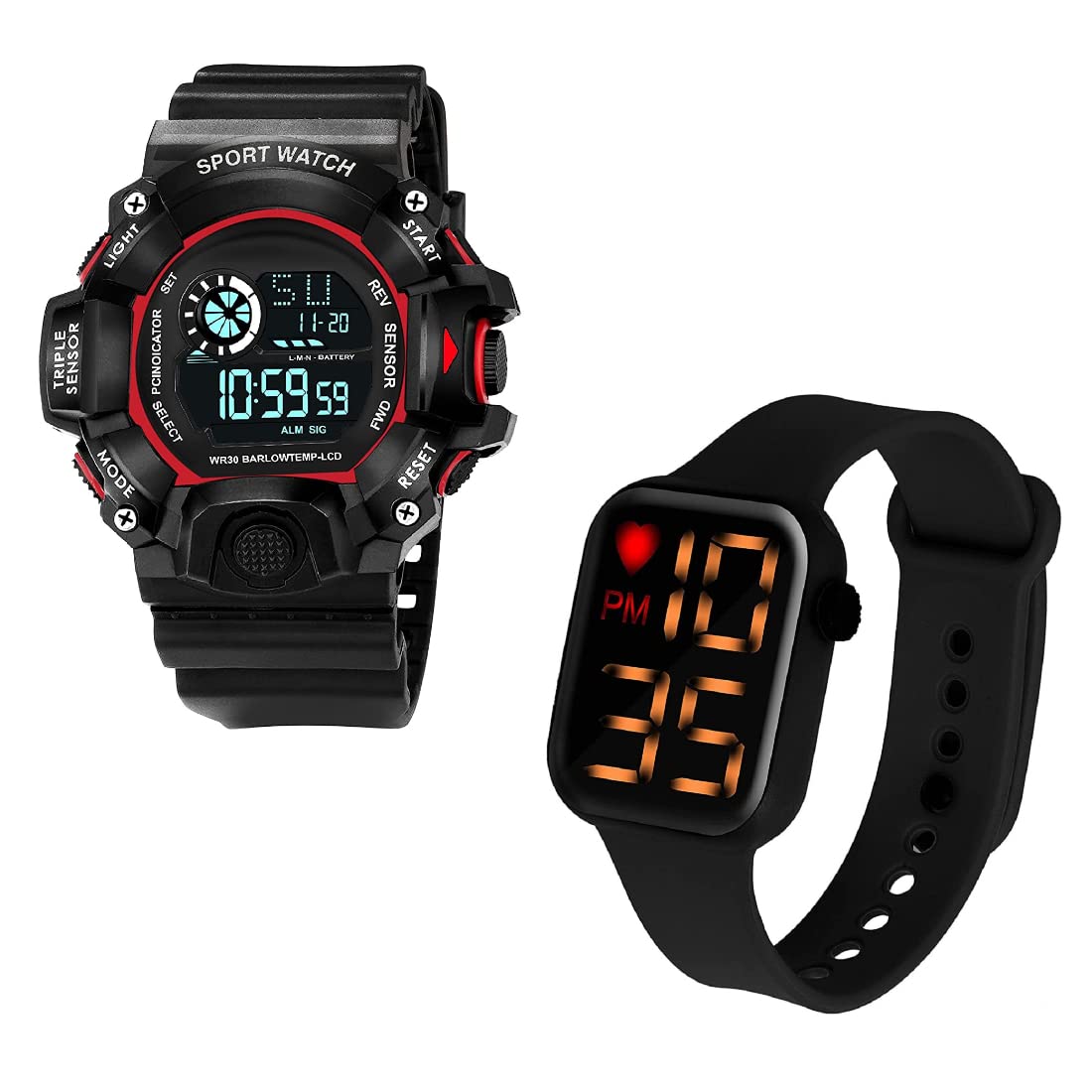PUTHAK Digital Watch Shockproof Multi-Functional Digital LED Sports Watches for Mens (Pack of 2) PTHK-3997 (B0BGHMYJH8) Amazon Price History, Amazon Price Tracker