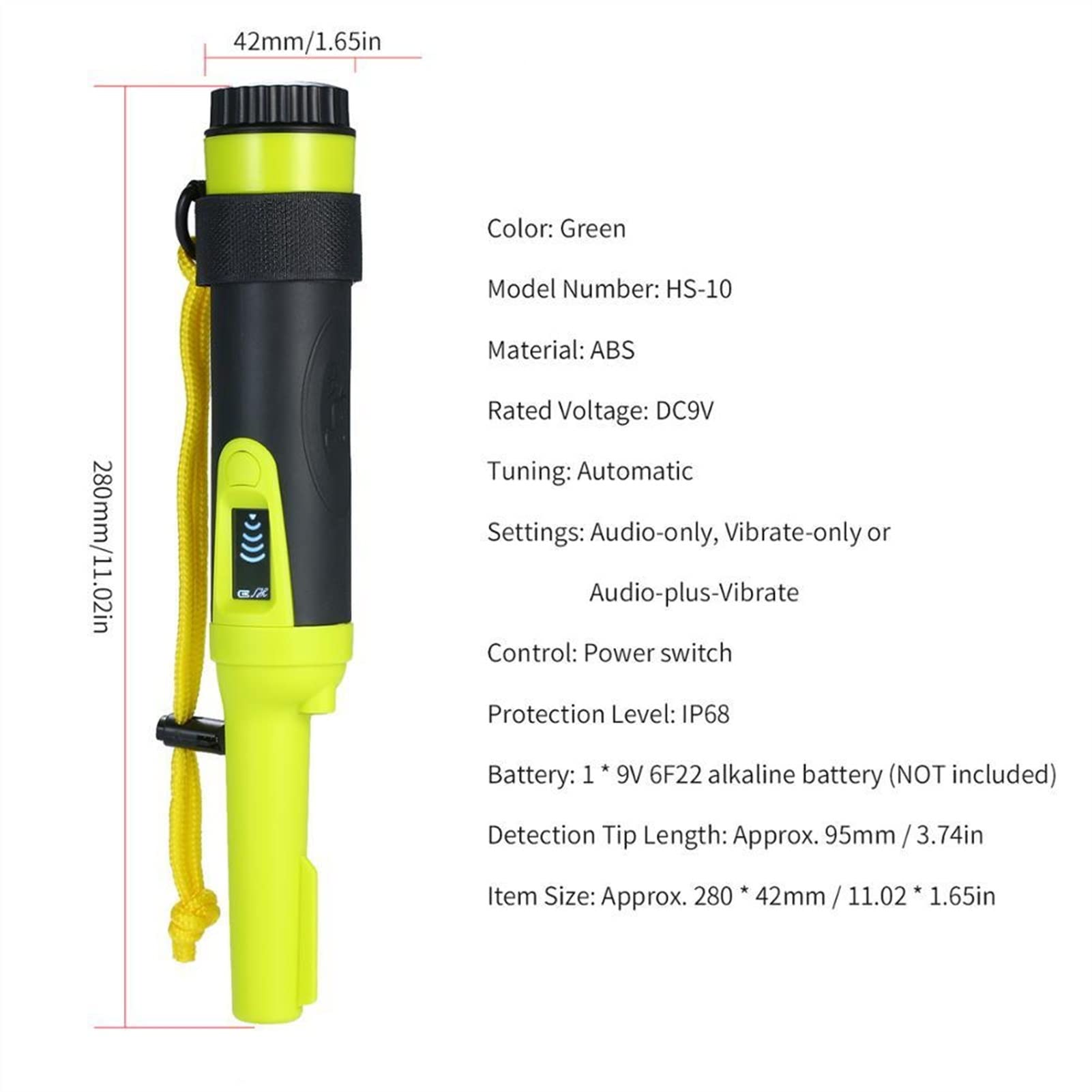 Detector de Metales para Adultos, Detector de Metales Metal precisión Mano Impermeable Completo Finder del Tesoro con Estuche Cuero(Oranje)